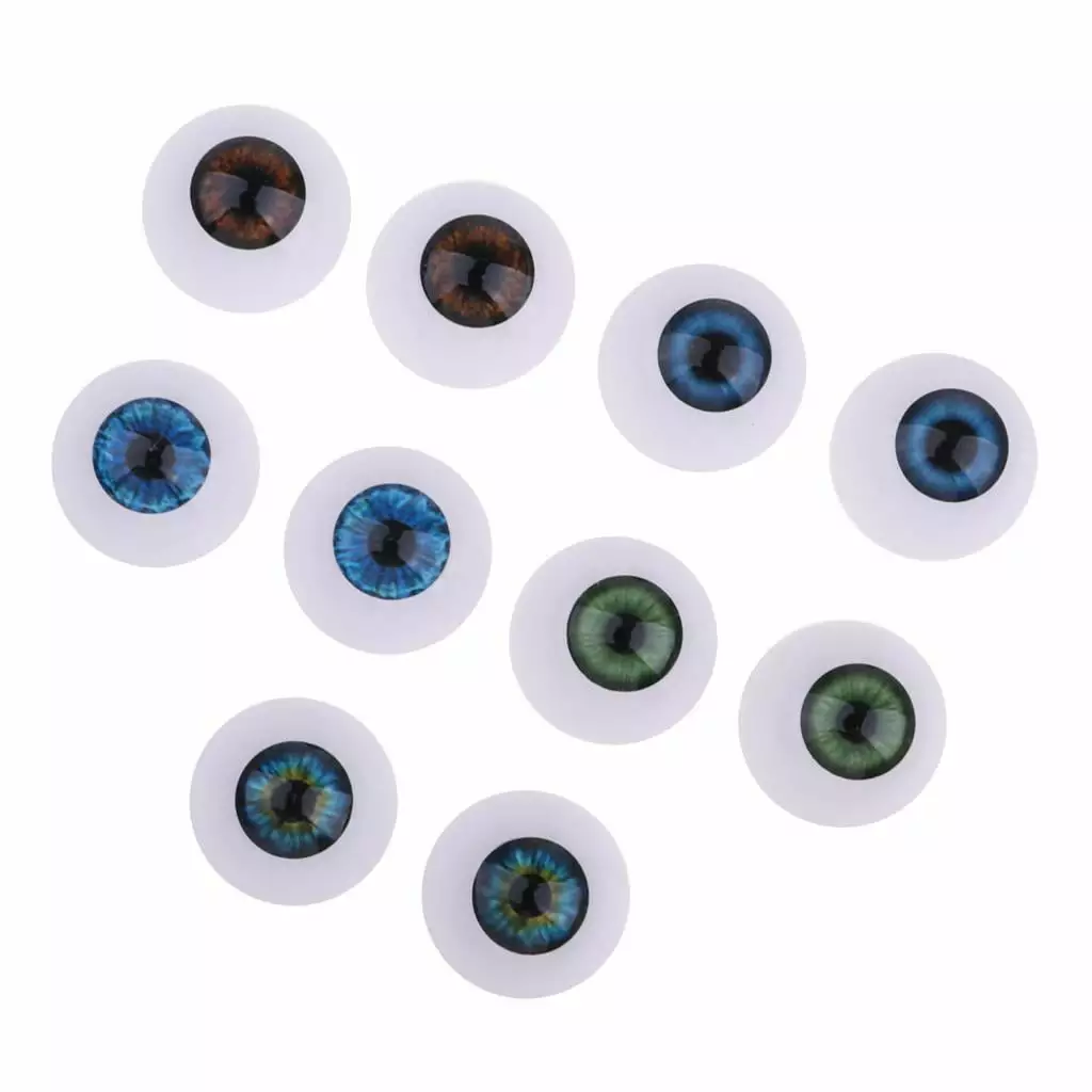 5 Pair Vivid Acrylic Eyeballs Baby Doll DIY Supplies 20mm