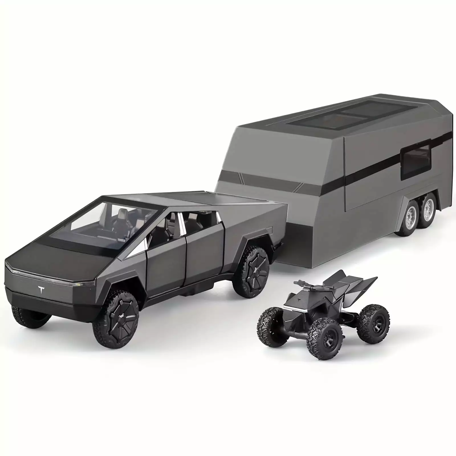 1/32 Scale Silver Tesla Cybertruck Diecast Alloy Pickup Truck with Sound & Light Effects