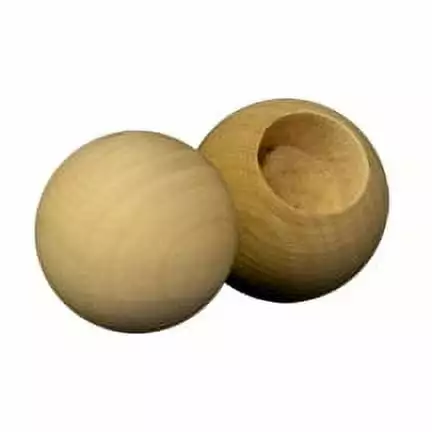 10 Pcs Wood Ball Dowel Rod Caps 1-1/4 ball with a 5/8 holeThis can also be used as a doll head. Combine with clothes pin (CPR375) for body and use the doll stand (CPS100) for the feet.