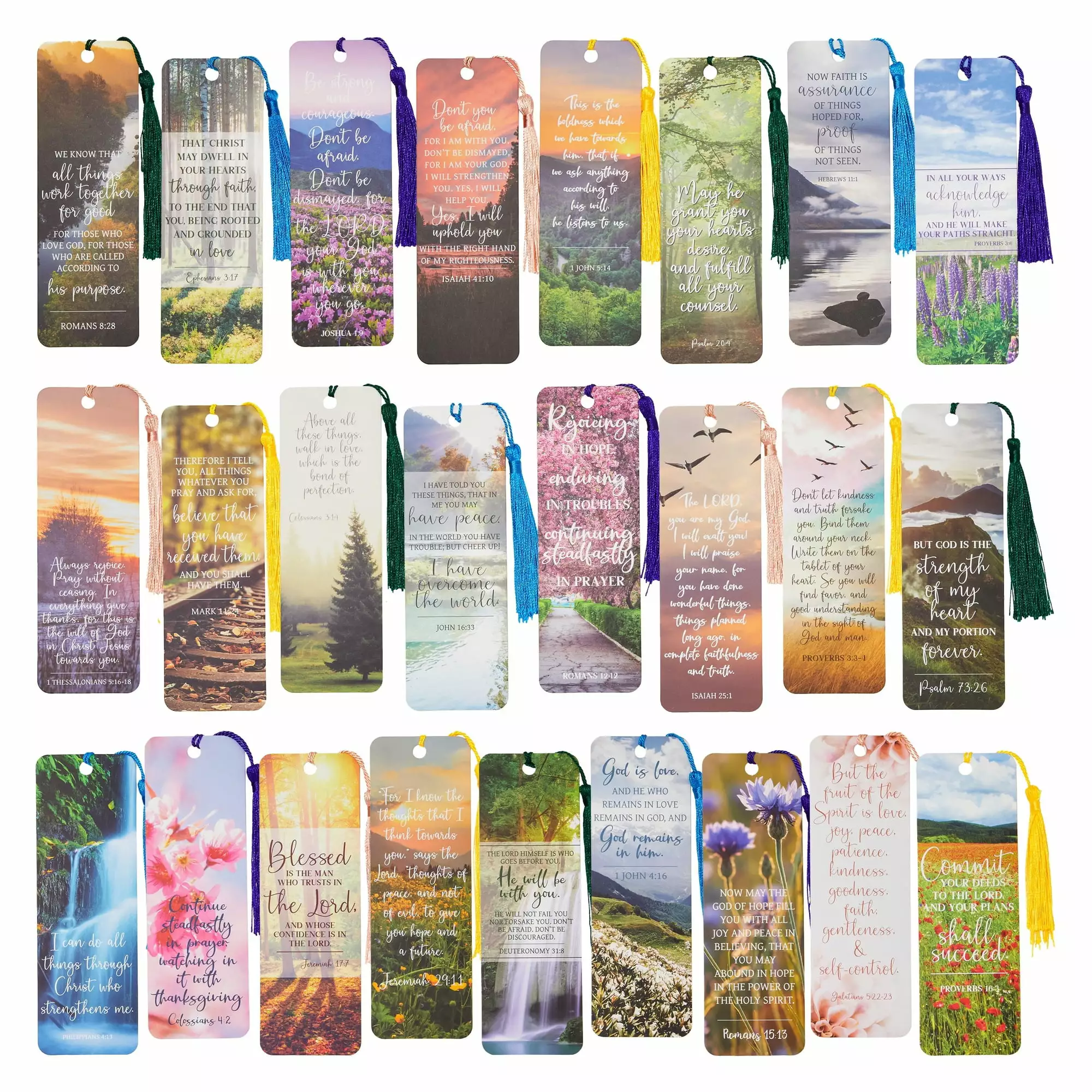 100 Pack Christian Bookmarks with Religious Scriptures. Bible Verse Book Markers (6 x 2 In)