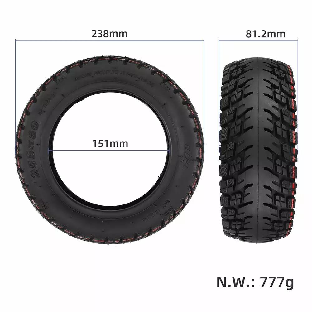 10inch 255*80 Off-road Tubeless Tires For kaabo mantis w arrior Electric Scooter