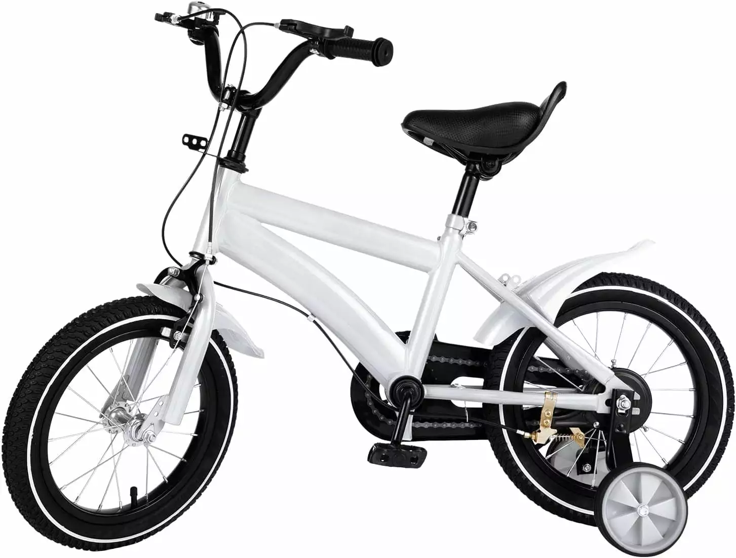 14 in Children's Bicycle Kids Bike with Training Wheels. Height Adjustable Kids Bike with Fenders for Kids 3-6 Years Old