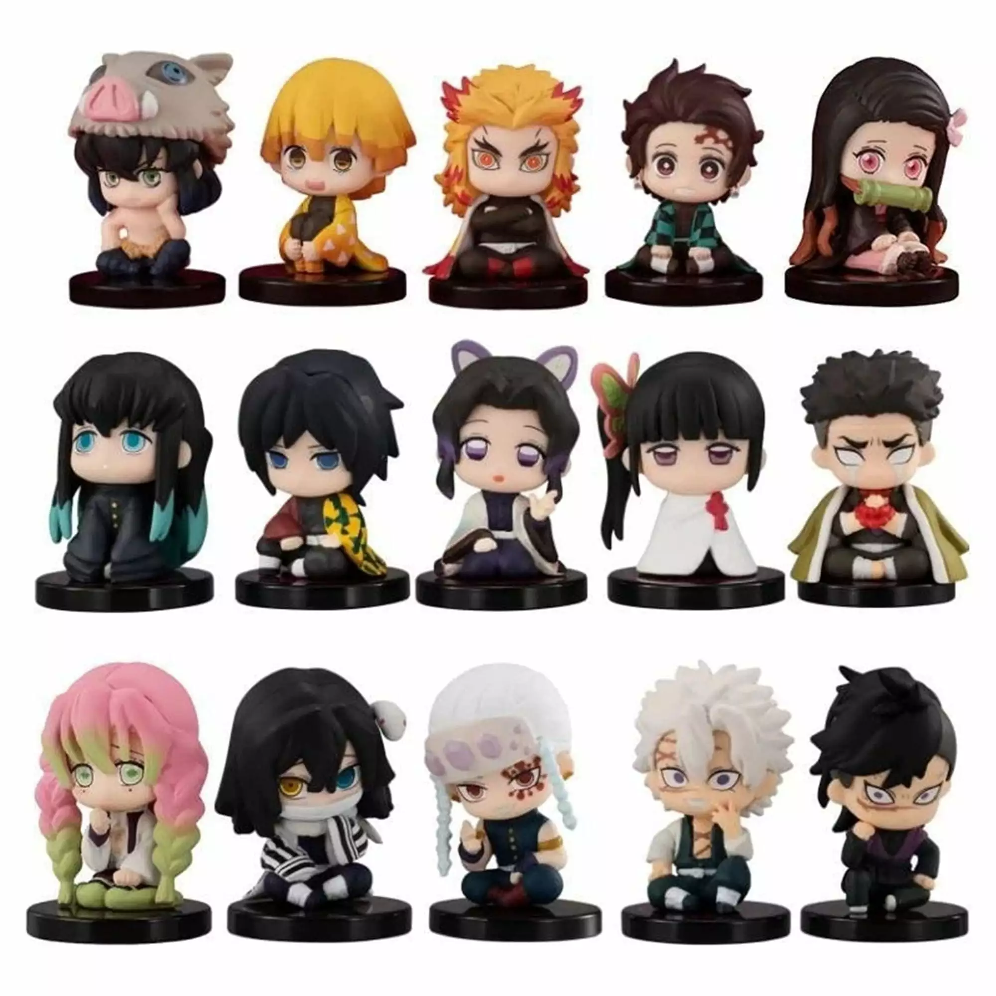 15Pcs/Set Anime Demon Slayer Action Figure Kimetsu No Yaiba Kamado Tanjirou Agatsuma Zenitsu Kamado Nezuko Model Doll Toy Gift