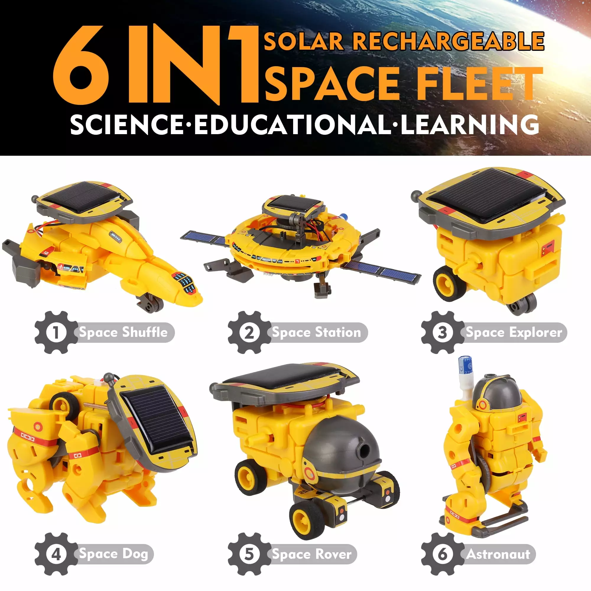 Toys 6-in-1 Space Solar Robot Kit. Educatoinal Learning Science Building Toys DIY Educational Science Kits Gift for Kids