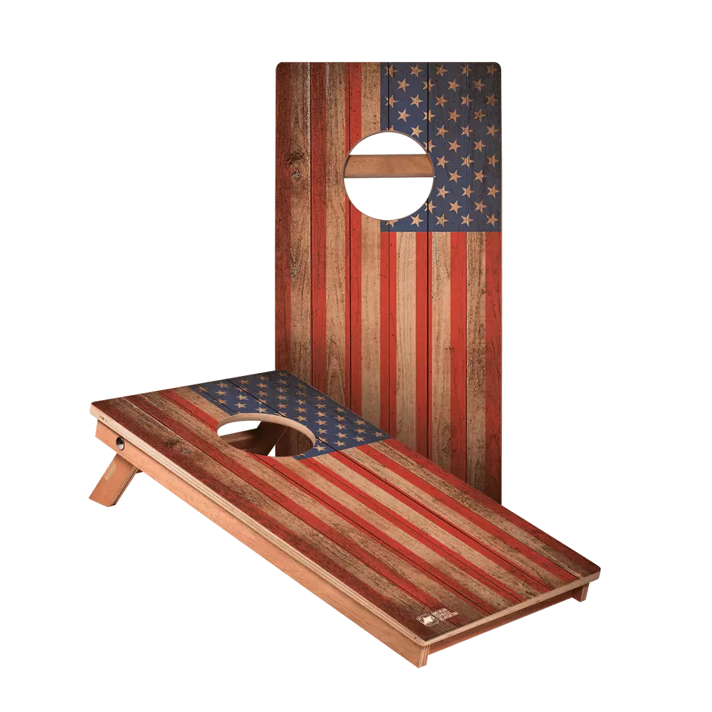 1x2 Backyard 1200 Distressed Wood Flag Recreation Cornhole Boards