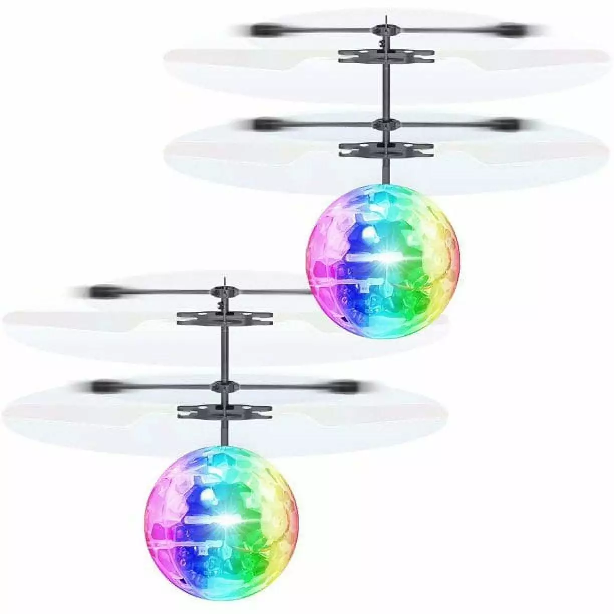 2 Pack Flying Ball Toys for for 3-8 Years Old Boys Girls. Rechargeable Hand Controlled RC Helicopter Drones Built-in Shining LED Lighting