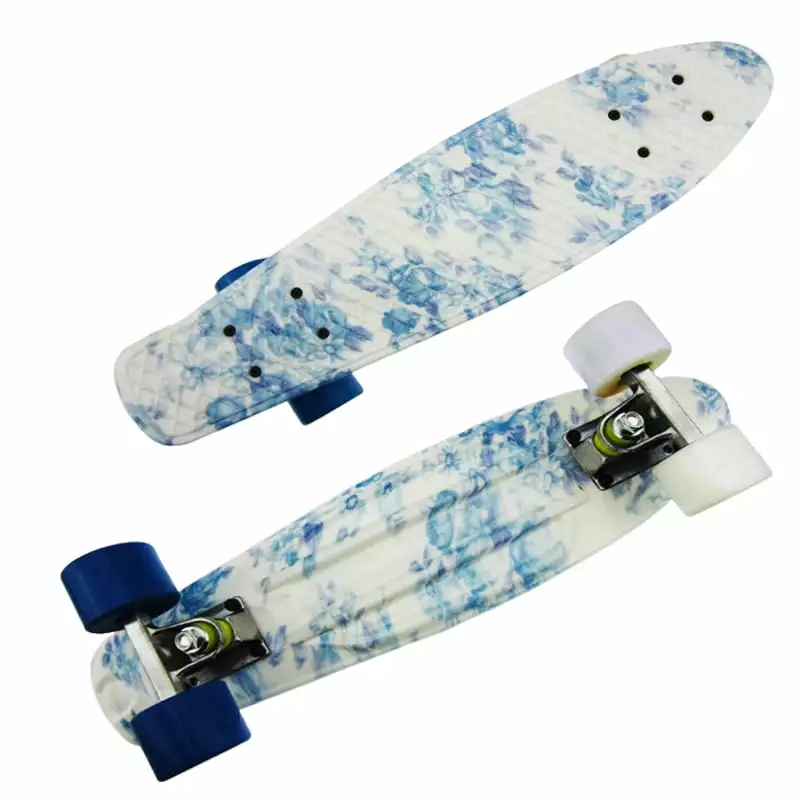 22 Inch 4-Wheel Skateboard Single-Warp Mini Cruiser And Longboard Fish Board For Kids Adult Gift Penny Style Board