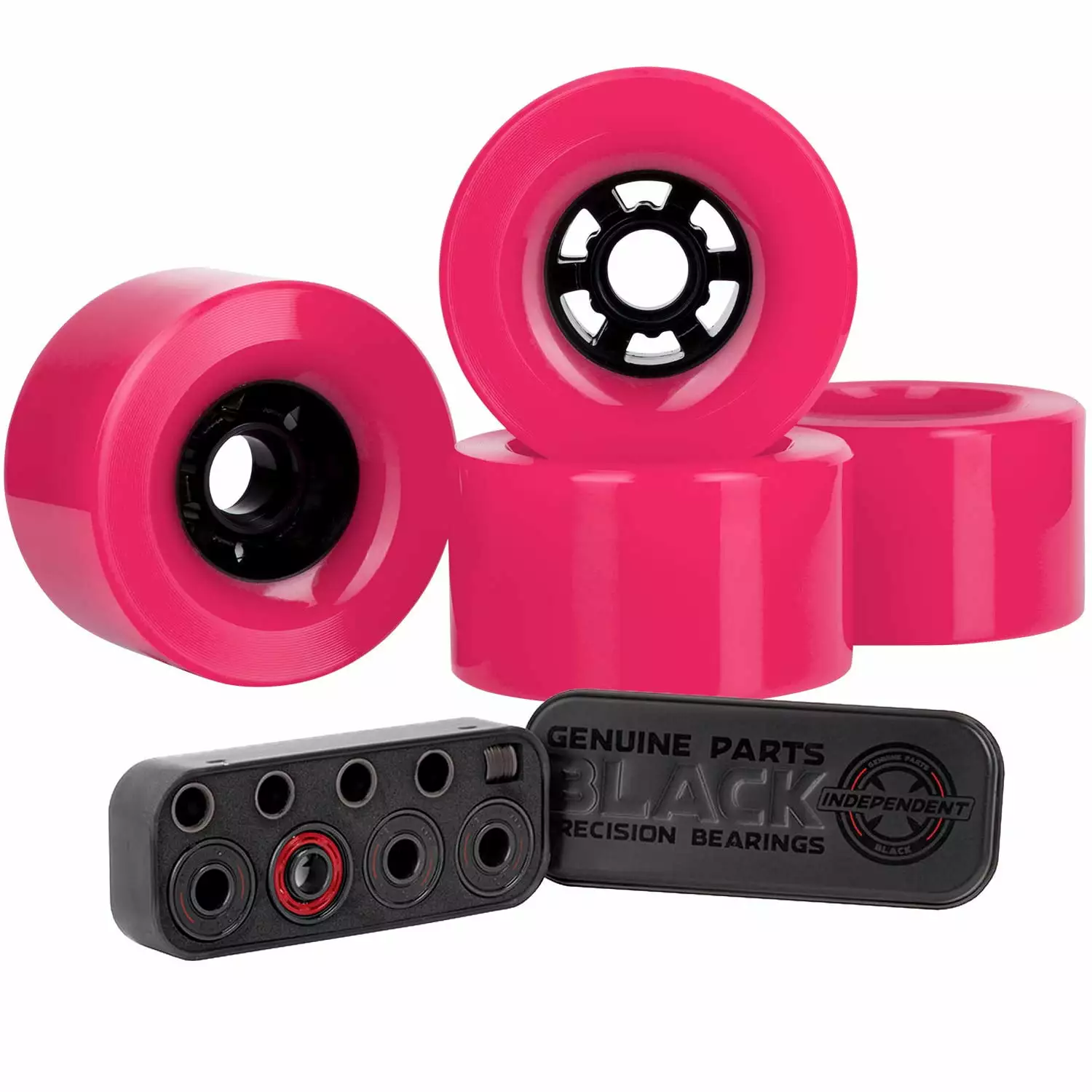 Cal 7 Skateboard Wheels 97mm 78a with Independent Genuine Parts Precision Bearings (Pink)