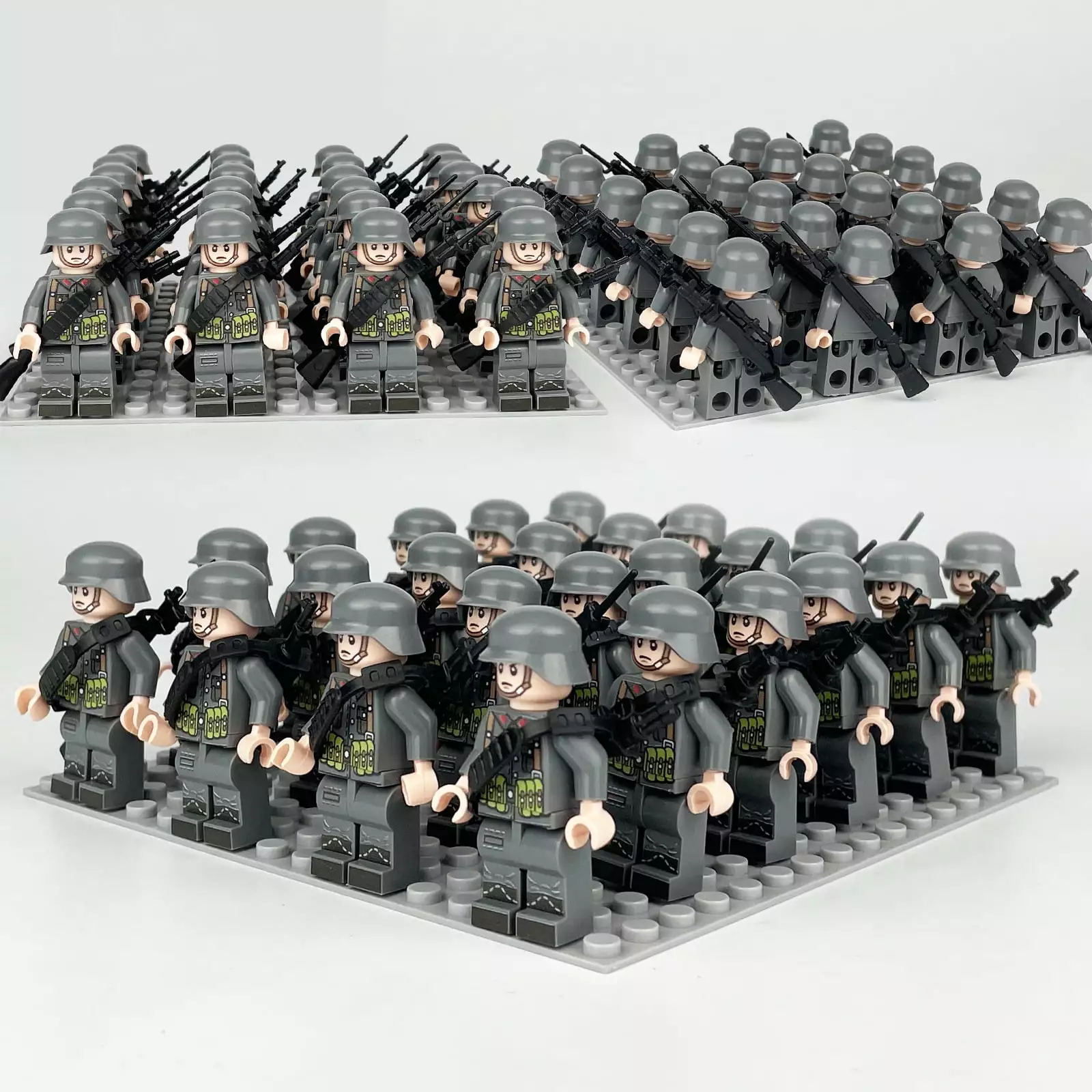 24 Pcs Military Minifigures Army Soldiers Action Figures with equipment and Base Stand Building Blocks Toys for Boys Kids Christmas Birthday Gifts