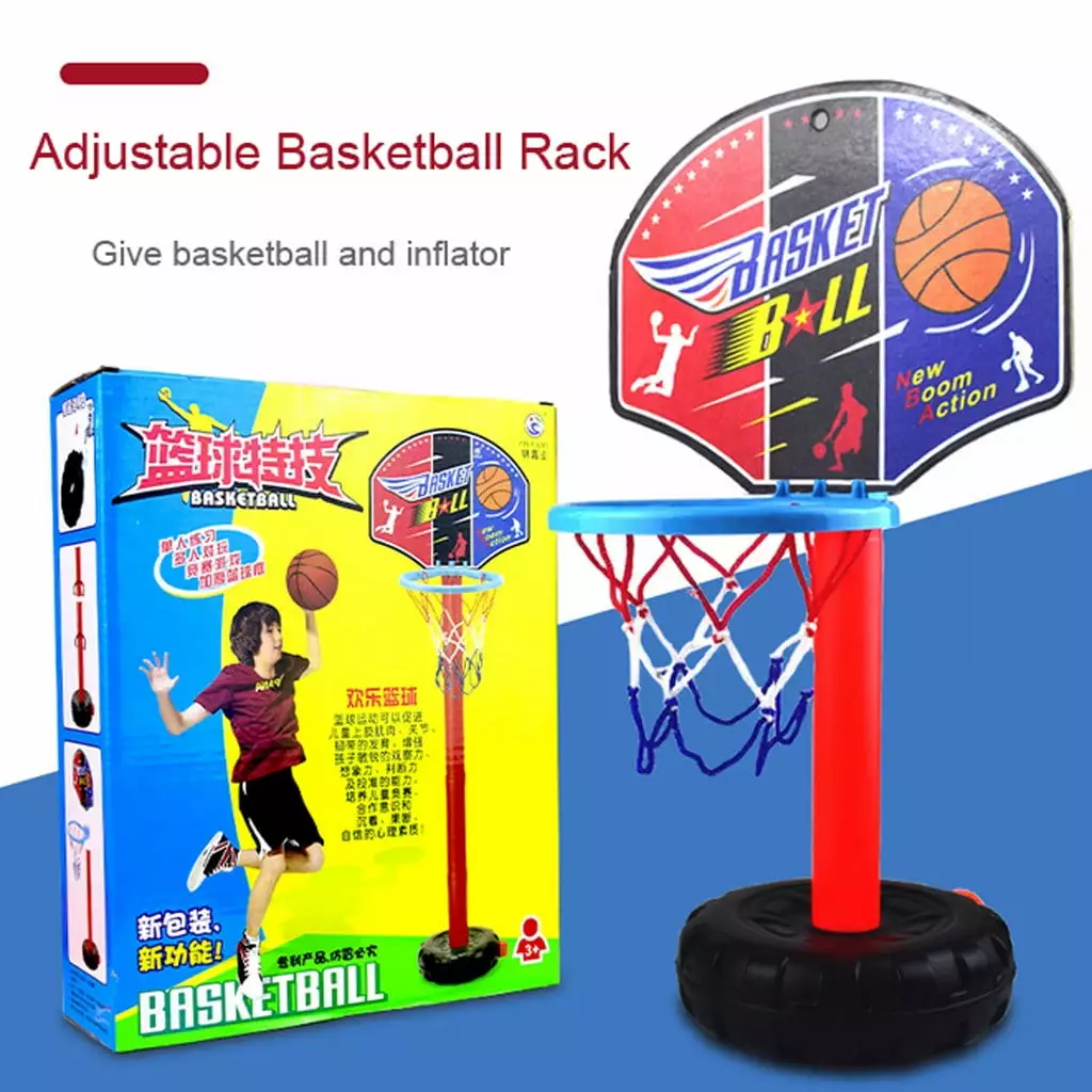 JINCHANG Baby Kids Toys Kids Basketball Hoop Basketball Training Equipment Small Door Basketball Hoop Adjustable Height- Montessori Toys Education Toys for Boys Girls Outdoor Toys Ideal Gifts