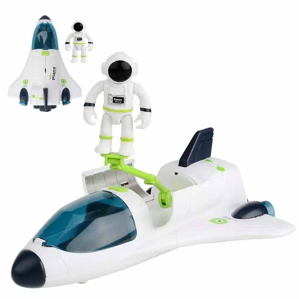 Surakey Spaceship Toy Set Simulation Space Adventure Toys with Lights and Sounds Children Education Toy Birthday Gift Shuttle