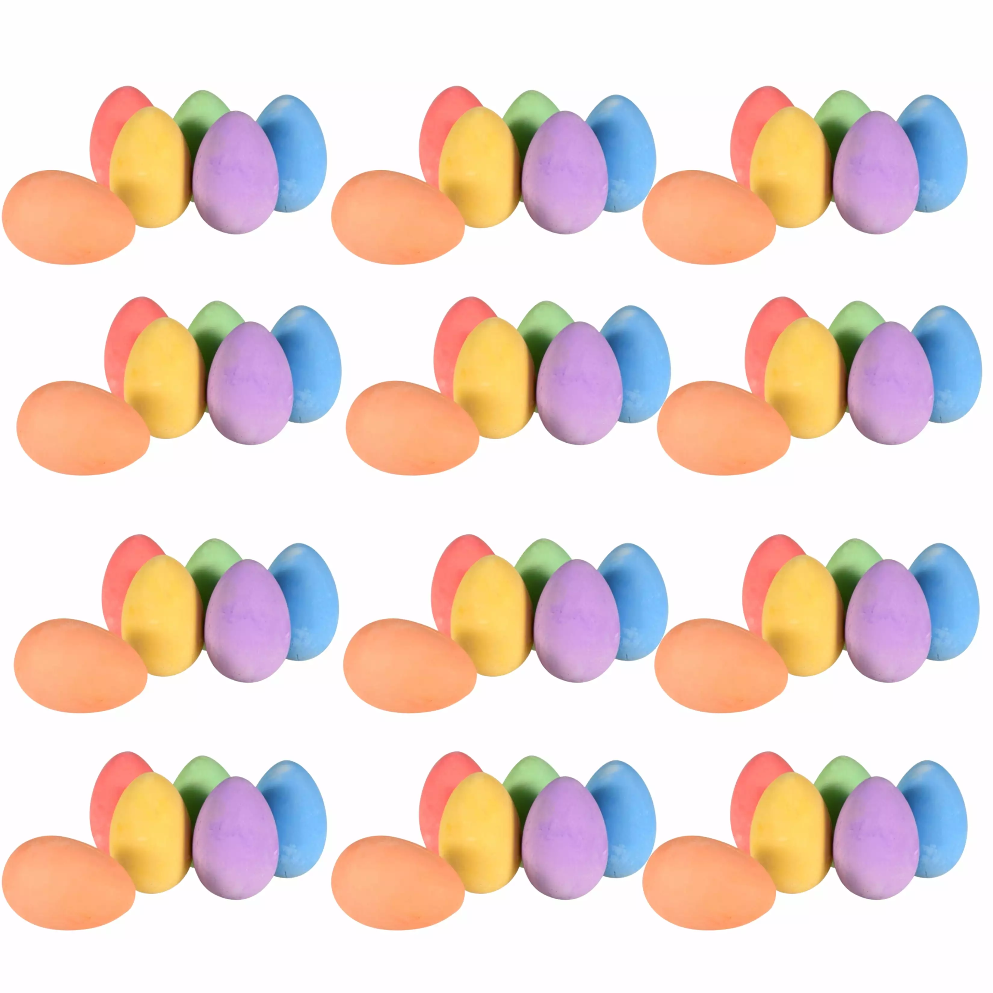 (12 Pack) Egg Shaped Chalk Colorful Sidewalk Washable Kids Writing Chalks Easter Basket Decor Favors Home School Teacher Supplies DIY Arts Play Chalkboard Playground Toy Gift 6ct each & CUSTOM Storage