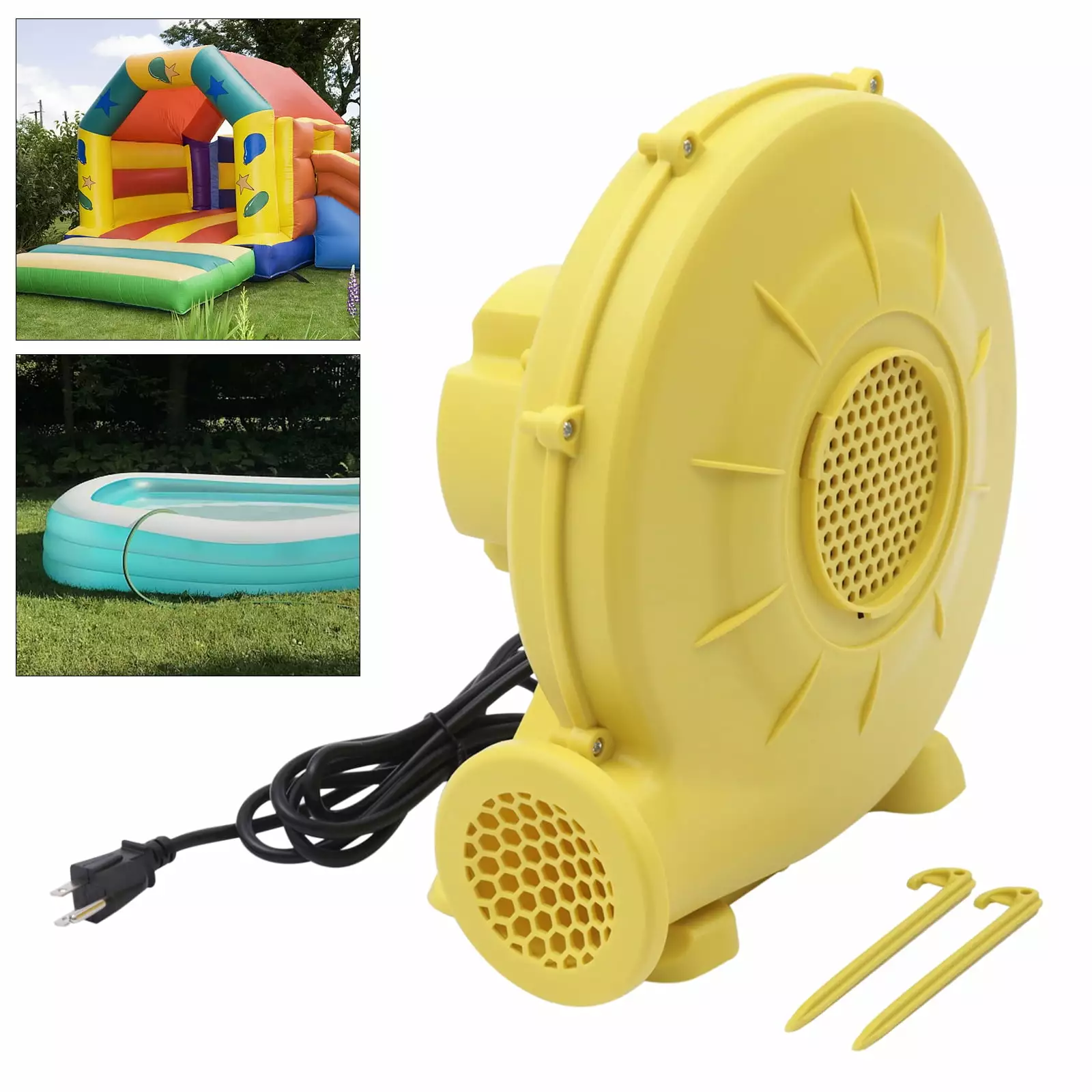 350W Air Blower for Inflatables. Powerful Inflatable Blower Fan Pump. Pump Fun for Inflatable Bounce House. Waterslide. Bouncy Castle