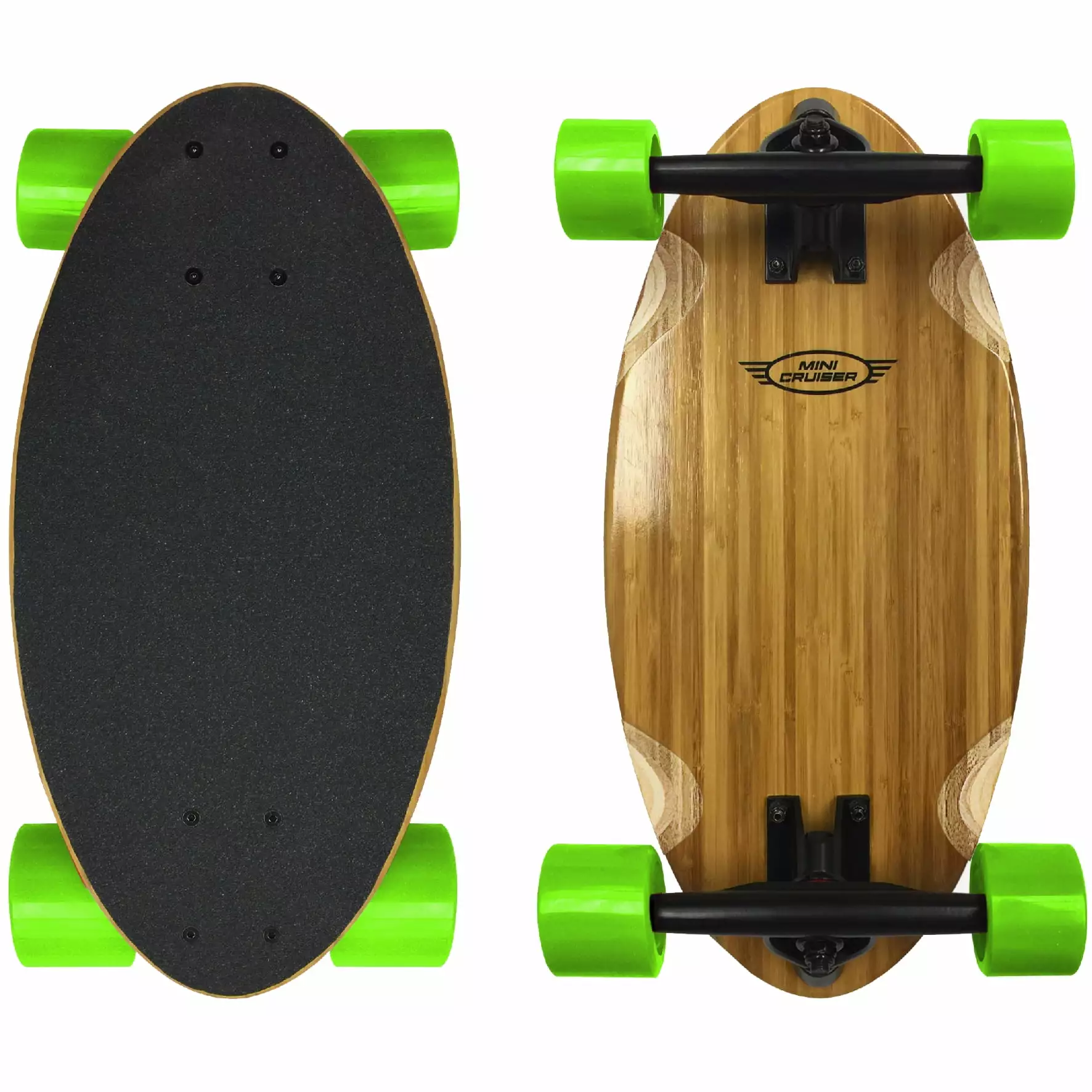 Mini Cruiser Wood Longboard Style Skateboard ?C Lightweight and Portable ?C Beginners to Experts - Green