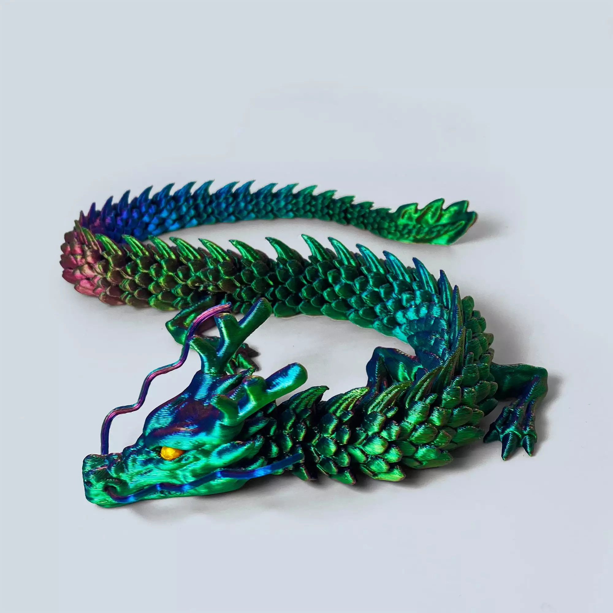 3D Printed Dragon. Articulated Dragon Fidget Toy Posable Flexible Dragon Toys for Car Decoration and Ornament Figures