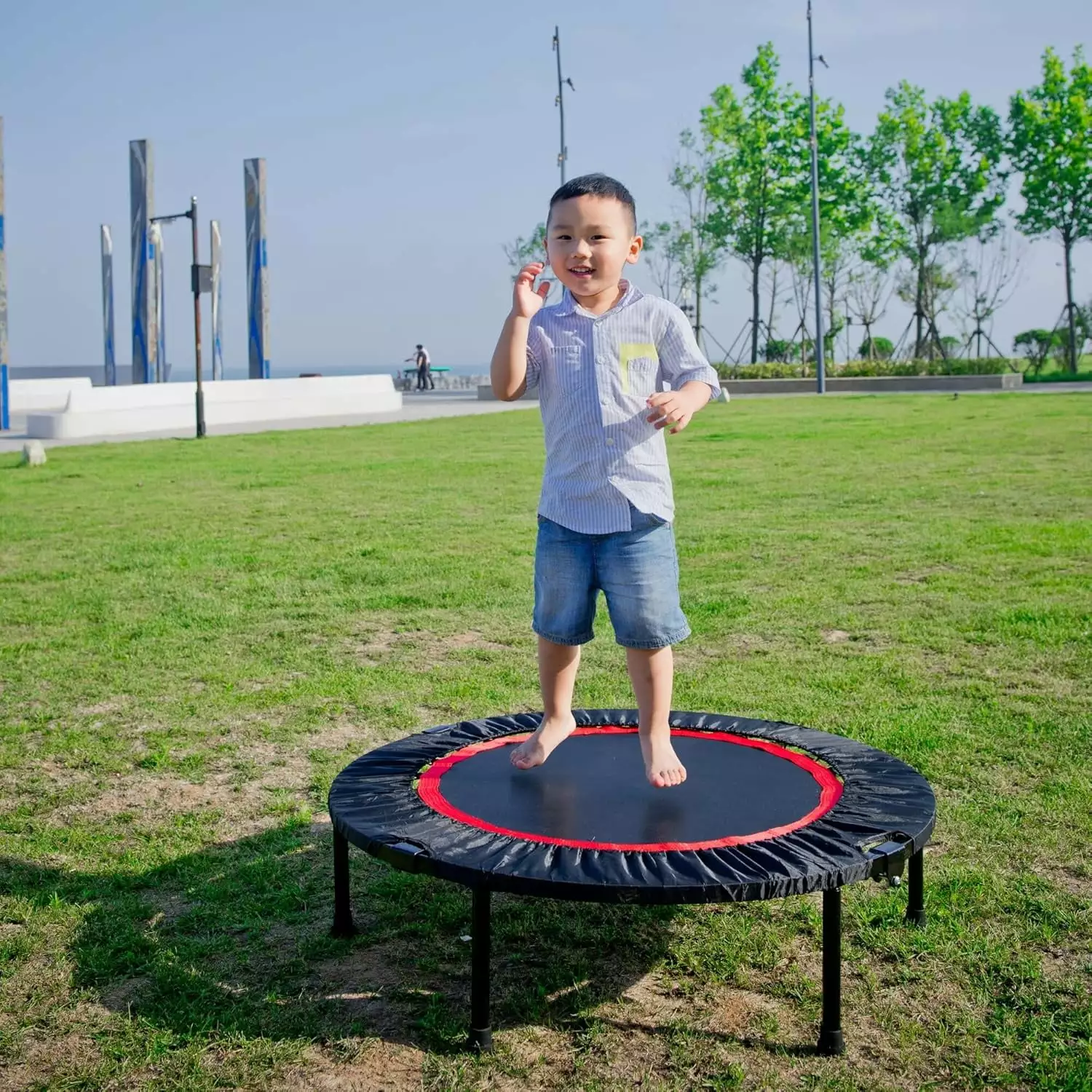 40 Inch Mini Exercise Trampoline Black Round