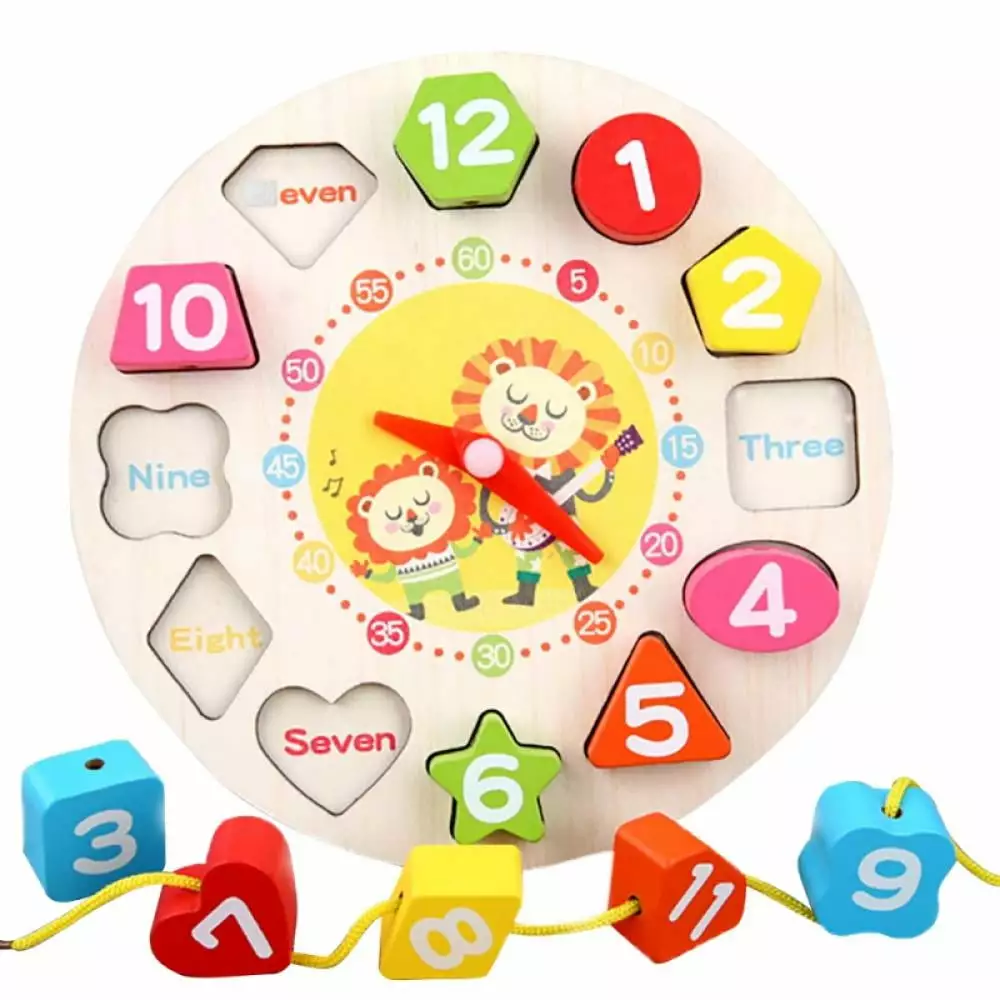 Clock Learning for Kids - Teaching Time Montessori Toys for Toddlers Learning Clock Early Learning Educational Toy Gift for 3 Year Old Toddler Baby Kids