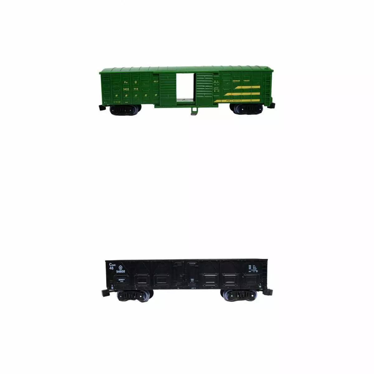 2pcs 1:87 Scale Electric Trains Wagon Carriage HO Guage