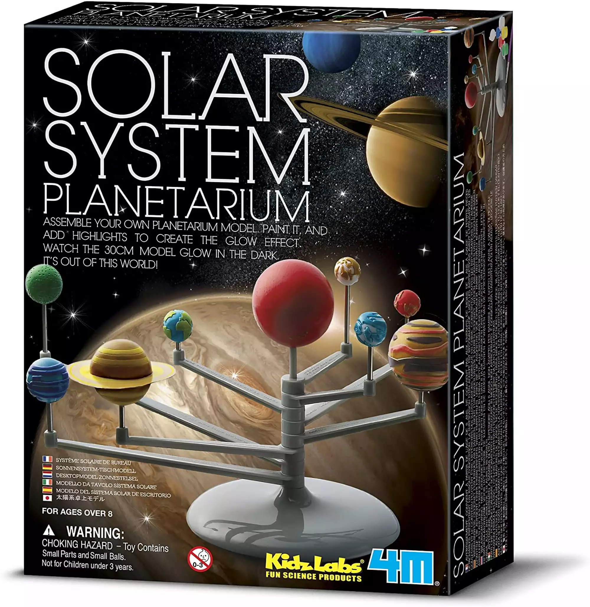 4M KidzLab Glow-in-the-Dark Solar System Mobile Making Kit. for Educational Exploration (Child)