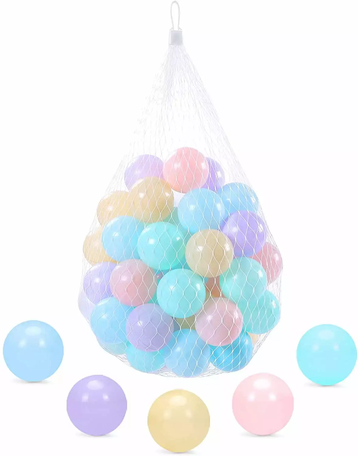 50 Soft Plastic Mini Ball Pit Balls w/ 8 Vibrant Colors - Crush Proof. No Sharp Edges. Non Toxic. for Baby Toddler Ball Pit. Play Tents & Tunnels Indoor & Outdoor