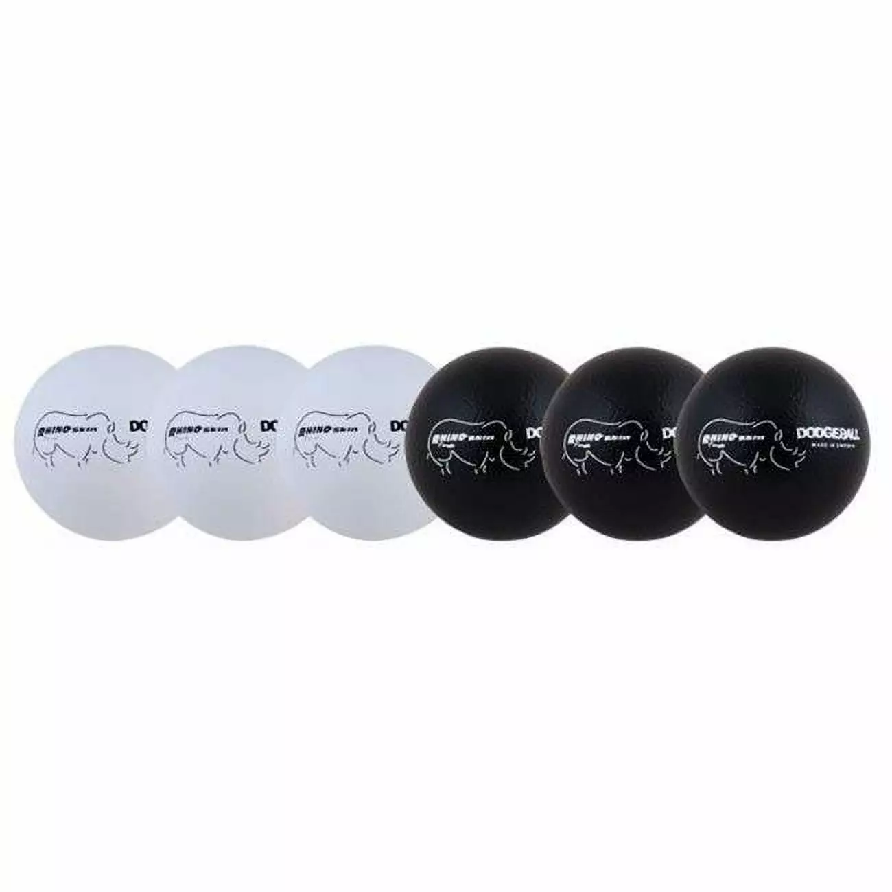 6.3 in. Rhino Skin Dodgeball Set, 3 White & 3 Black - Set of 6