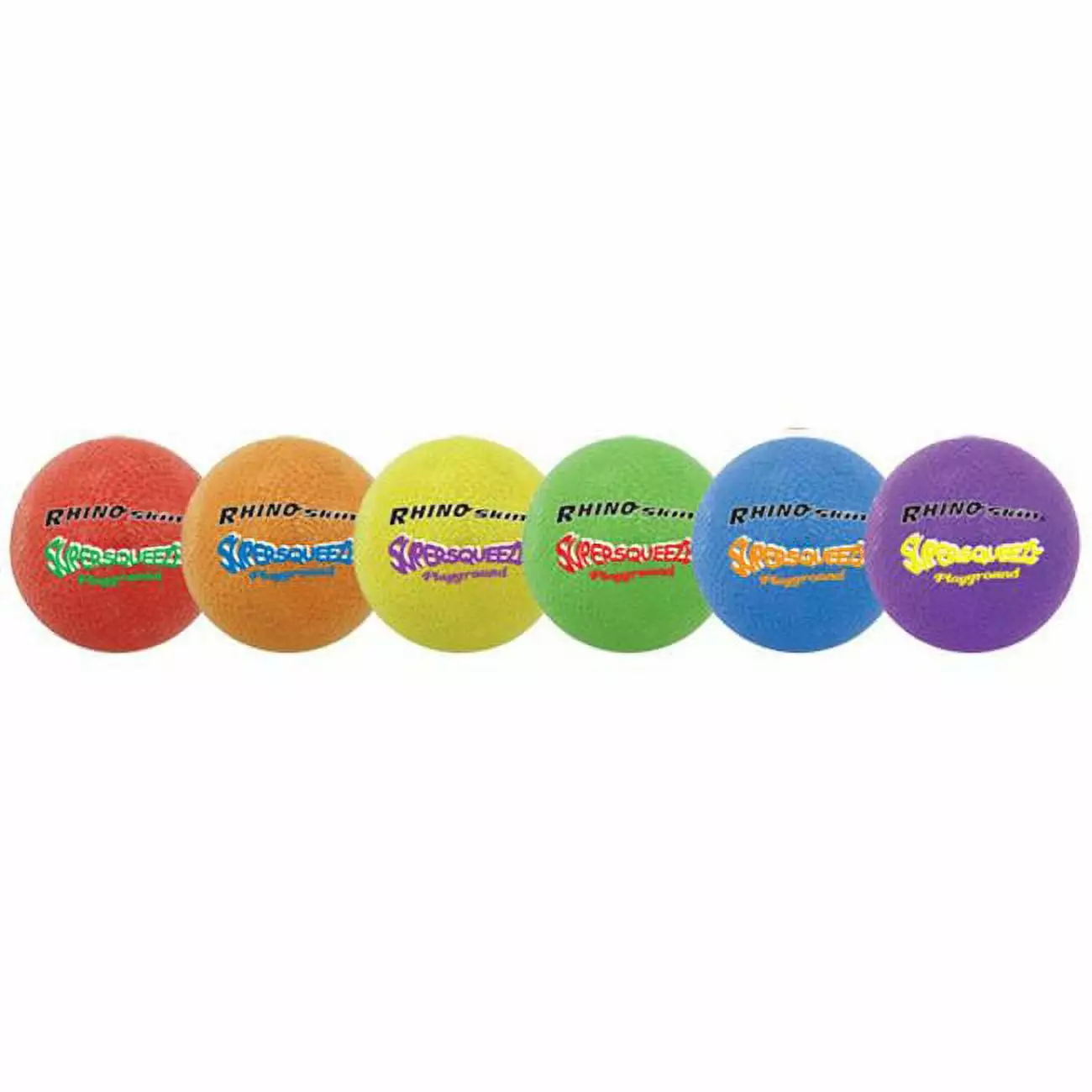 7.5 in. Rhino Skin Super Squeeze Playground Ball Set. Multicolor - Set of 6