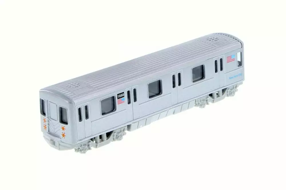 New York Metro Subway. Gray - Showcasts 2233DNY Diecast Model Pullback Train (Brand New but NO BOX)