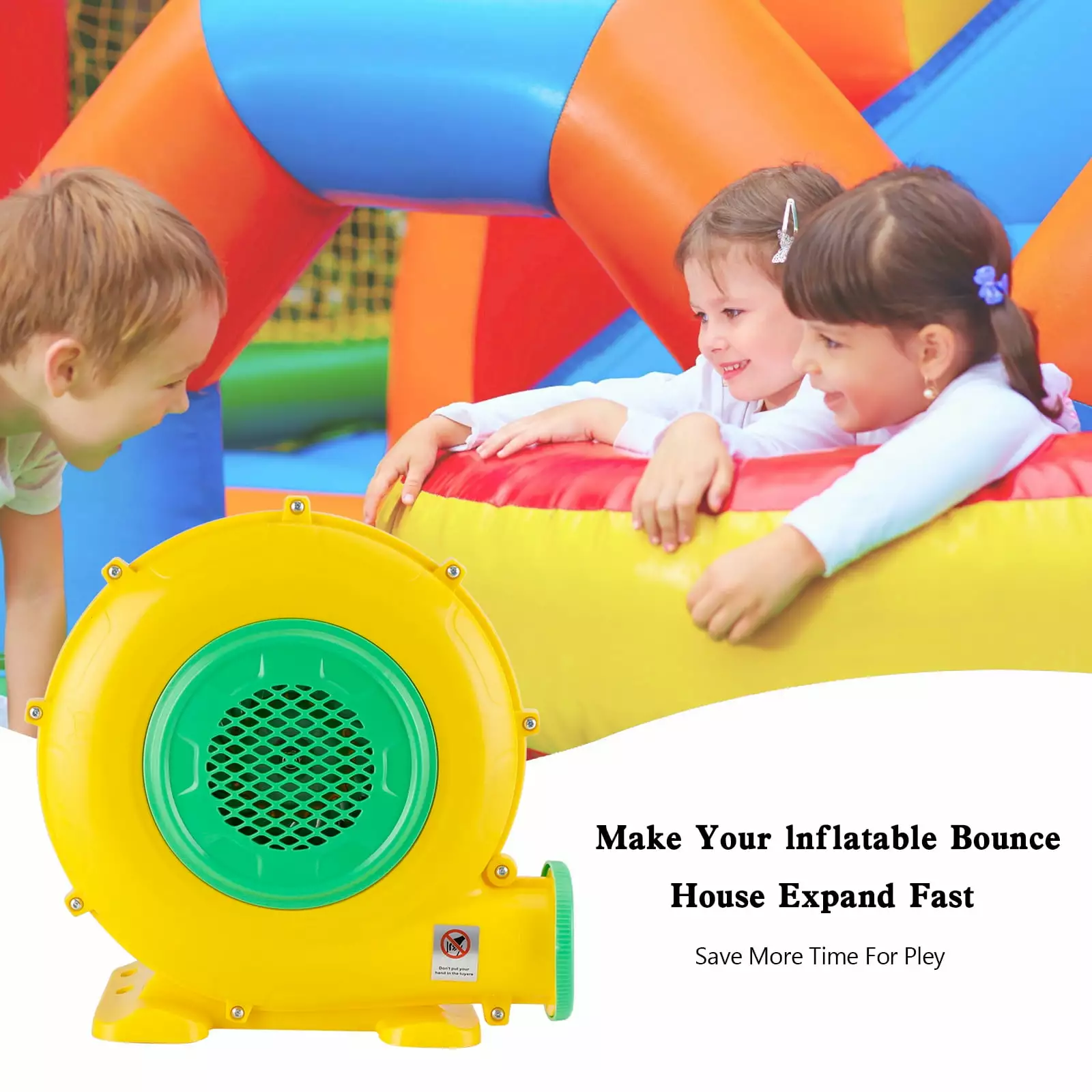 950 Watt Tobargar Inflatable Blower Bounce House Air Blower for Inflatable Castle and Jump Slides. Portable and Powerful Inflatable Blower Fan Pump