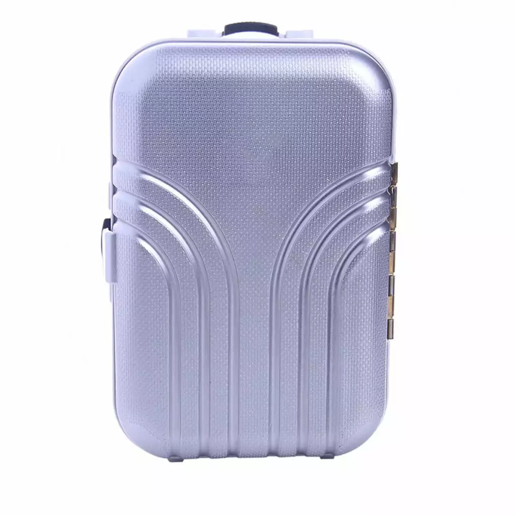 New Fashion Swivel Wheels Travel Pink Silver Suitcase Doll Luggage Case for 18 Inch Kids Toy Doll Accessories silver