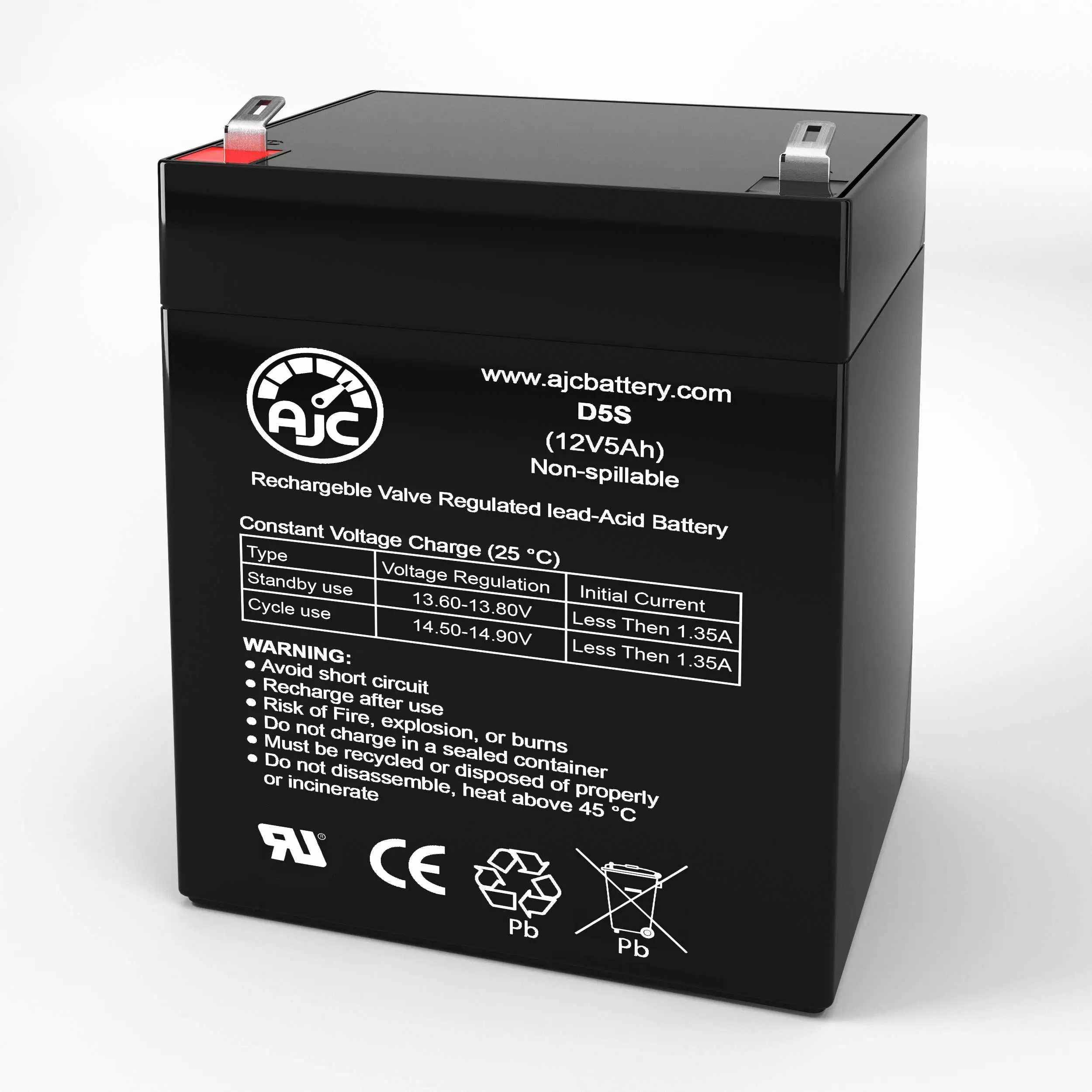 AJC Battery Compatible with Aosom Bumper Car - 370-209V80RD - 370-209V80BK 12V 5Ah Ride-On Toy Replacement Battery