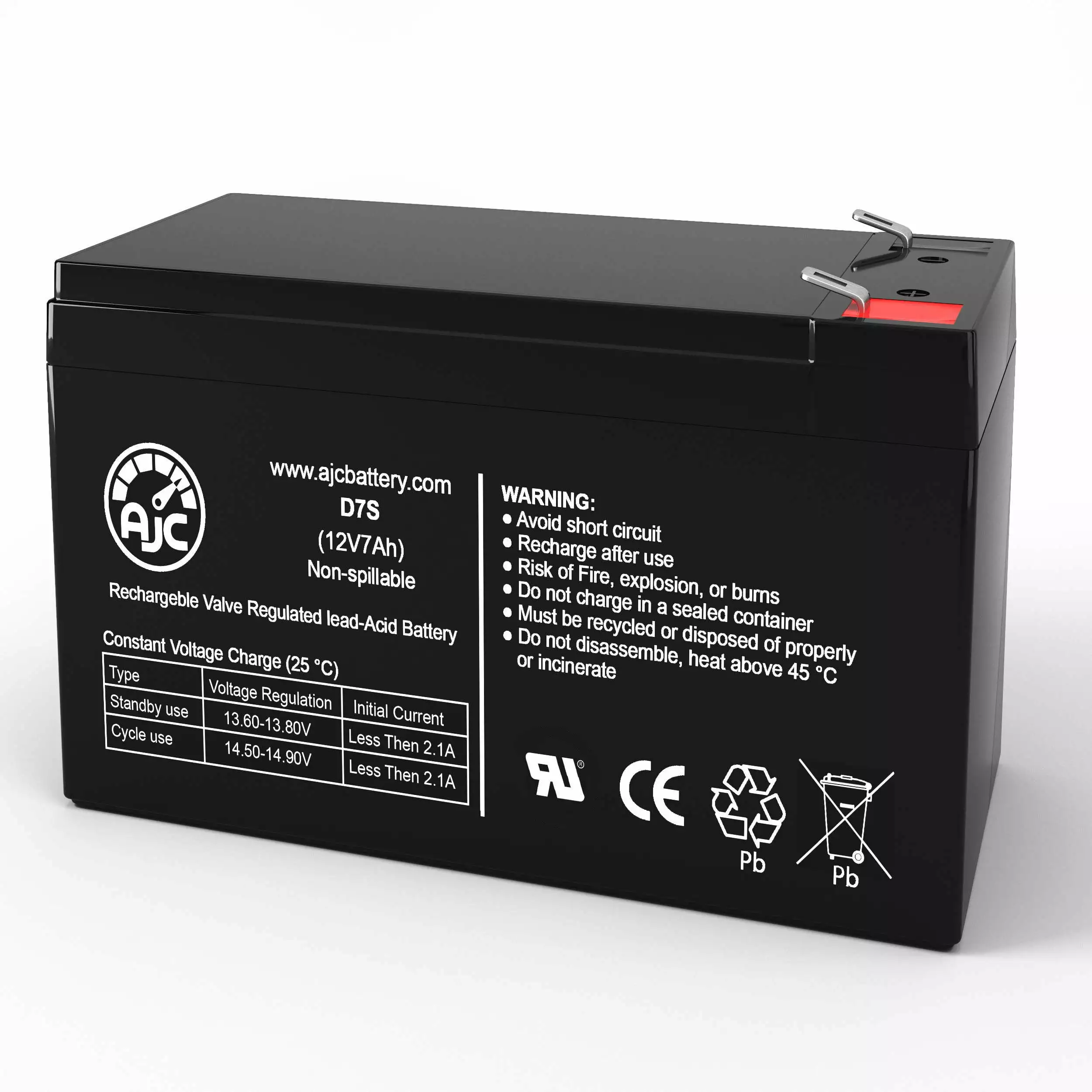 AJC Battery Compatible with Aosom Four Wheeler ATV US370-043V80RD0131 - US370-043V80WT0131 12V 7Ah Ride-On Toy Replacement Battery