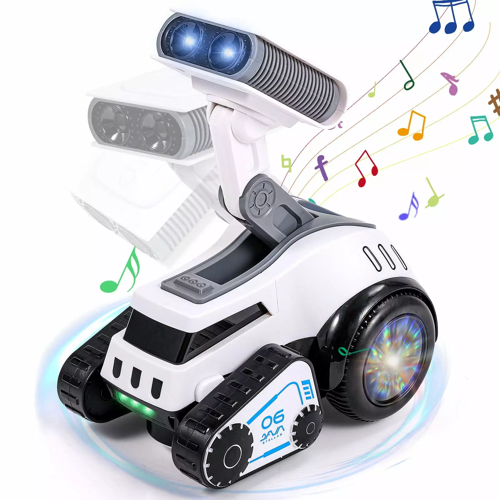 AOKESI Electronic Walking Dancing Robot Toys. Moon Rob-E Electronic Robot with Dance. Play Music. Light Up Eyes. Lifts & Rotate. Smart Robot Toys Gift for Boys Girls. White