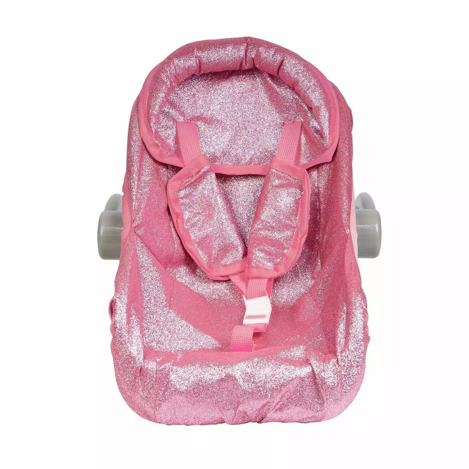 Adora Glam Sparkly & Glittery Pink Car Seat Carrier. Baby Doll Car Seat That Fits up to 20 Dolls and Stuffed Animals. Birthday Gift For Ages 2+ - Pink Glitter