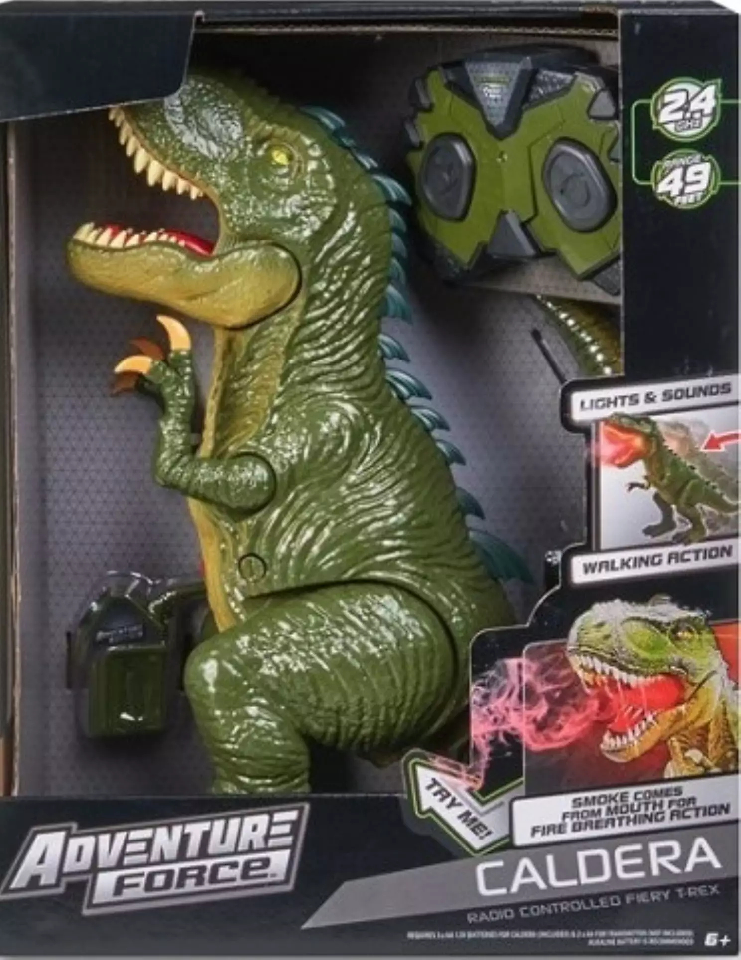 Adventure Force Caldera Radio Controlled Fiery Green T-Rex. Unisex Ages 6+