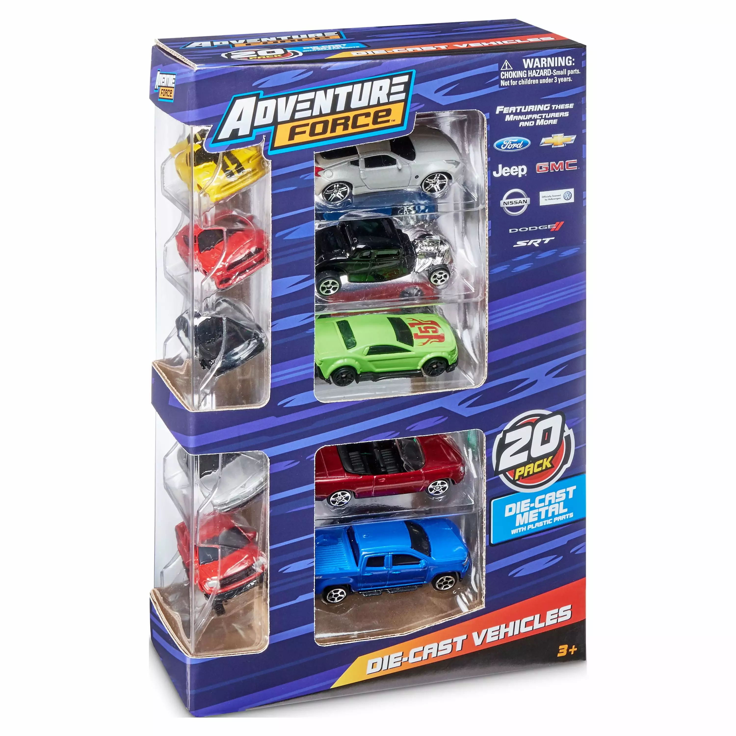 Adventure Force Die-Cast Vehicle Assortment. 20 Pack (Colors & Styles May Vary)