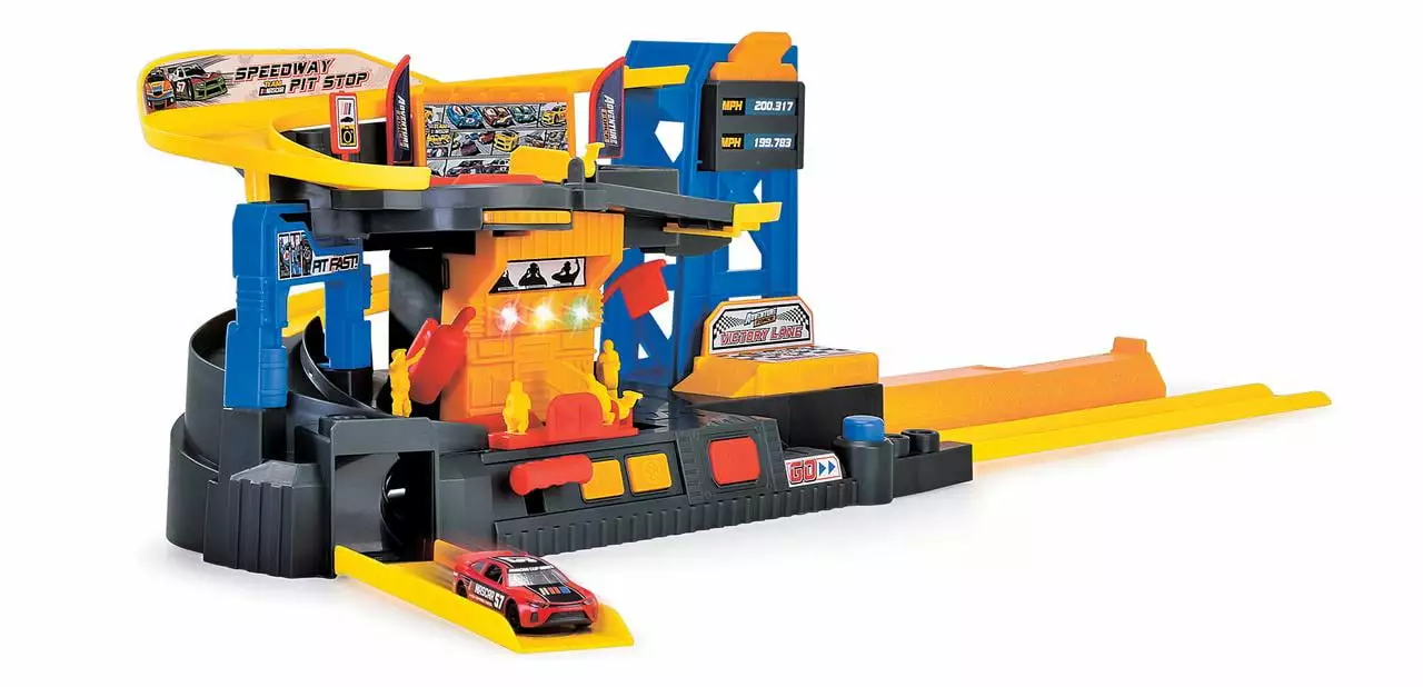 Adventure Force NASCAR Speedway Pitstop. Die-Cast Multicolor Vehicle Playset. Ages 3 Years +