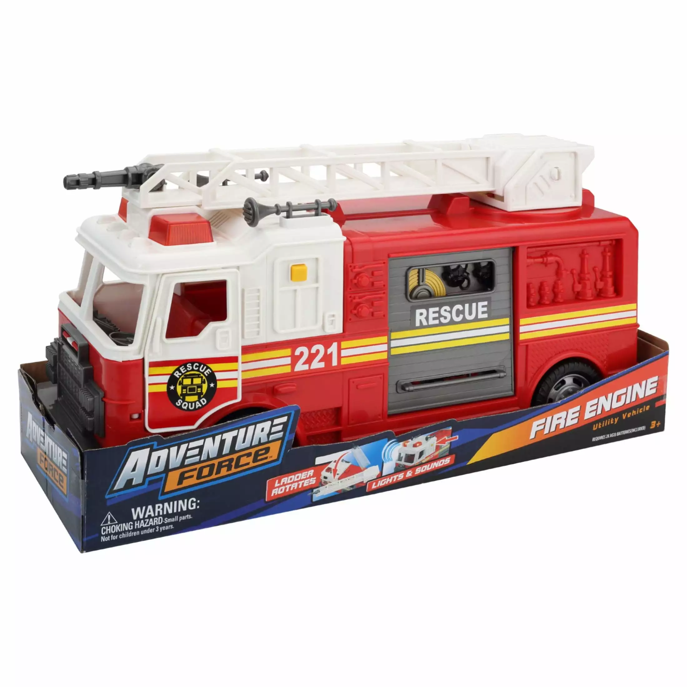 Adventure Force Utility Vehicle with Light & Sound - Fire Truck. Ages 3 and up