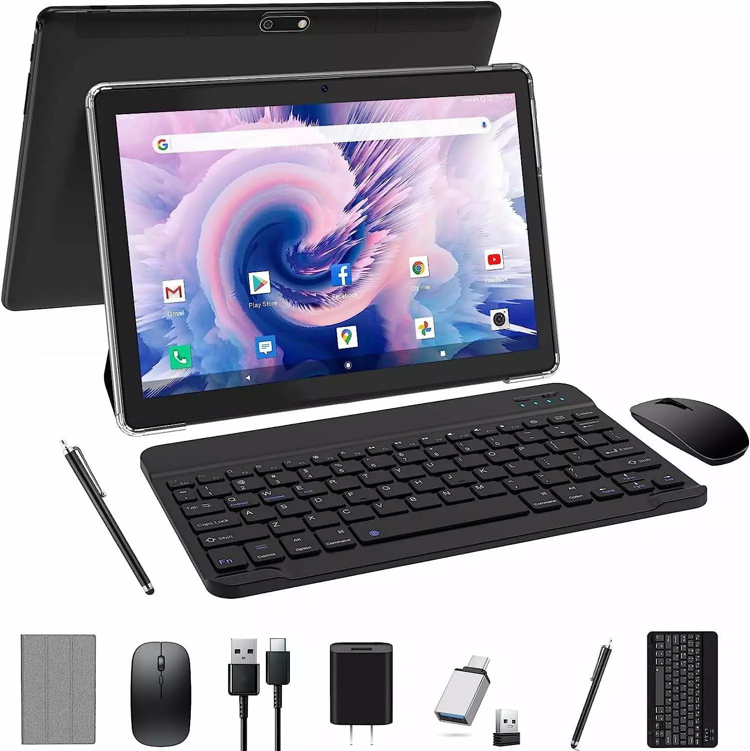 Android Tablet 10 inch Android 11 Tablets with Keyboard Case Quad Core Arm 4gb Ram 64gb Rom 5G Wifi Screen Bluetooth