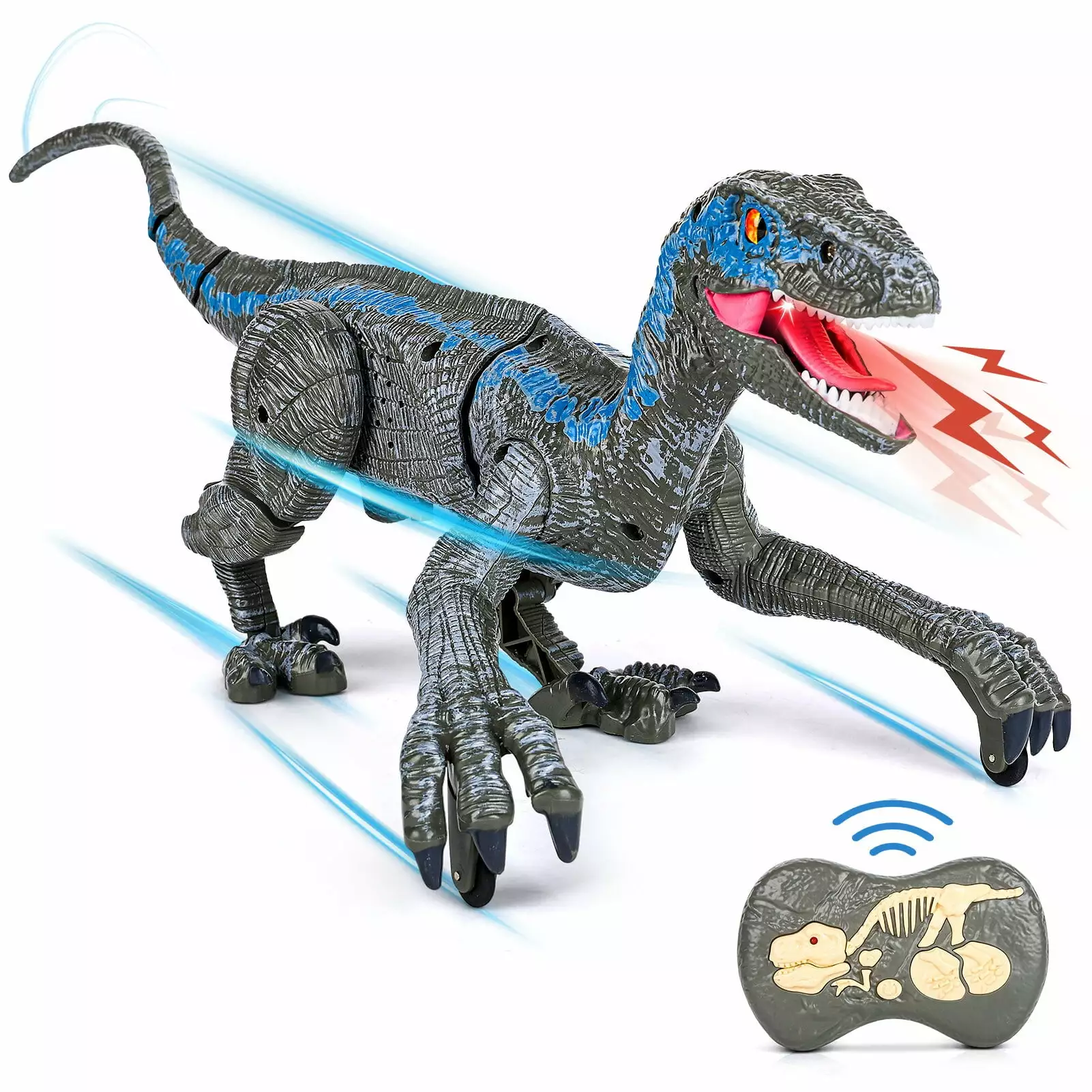 Ant Class Remote Control Dinosaur Toys for Kids. RC Walking Robot Dinosaur with Roaring Sounds. Toys Gift for Boys Kids.Gray