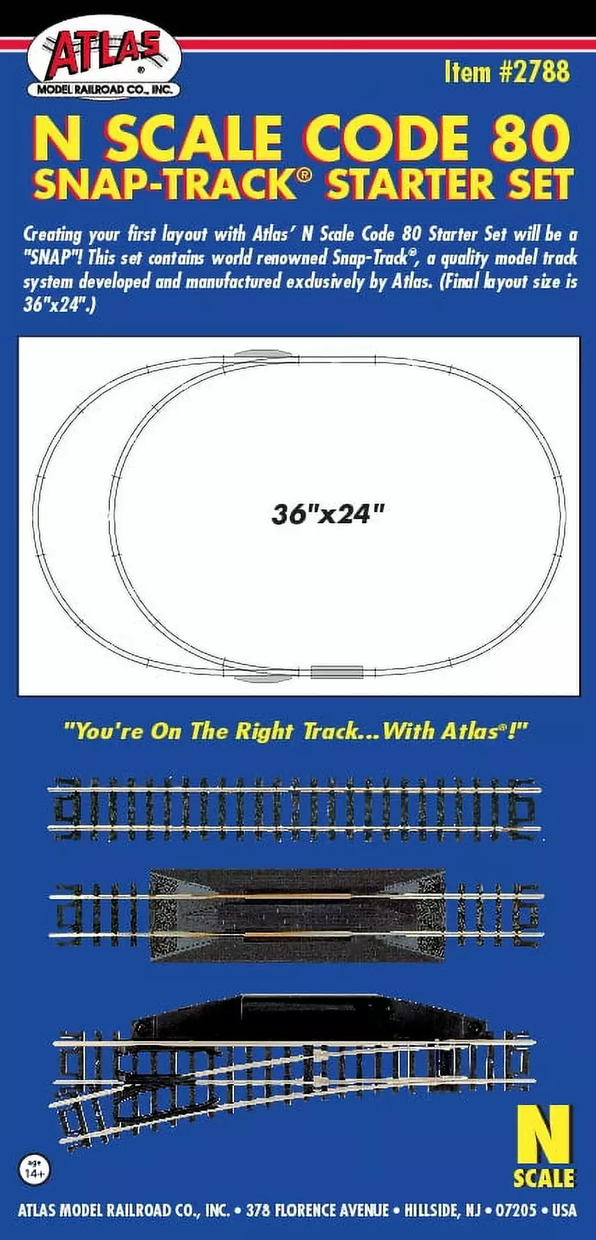 Atlas 2788 N C80 N Scale Snap-Track Starter Expansion Track Set