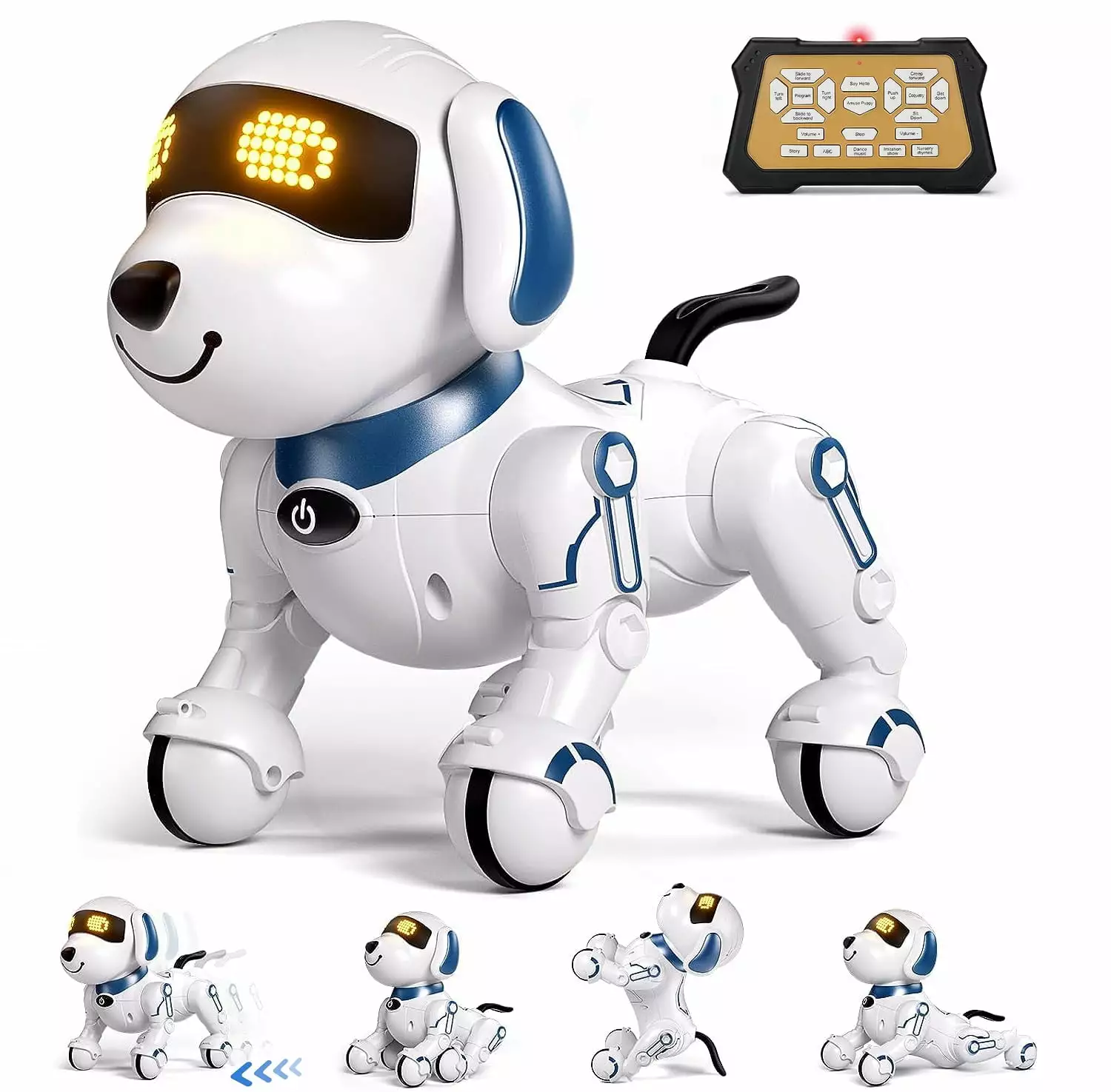 Aursear Remote Control Robot Dog Toy.Programmable Smart Interactive Robot Toys for Boys Girls.Intelligent Electronic Robot Pet Toys with Sound and LED Eyes