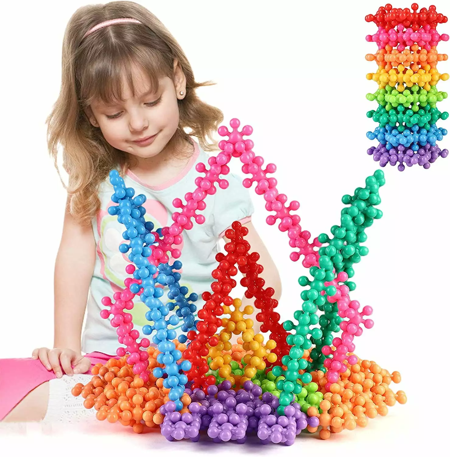 Autrucker 200 Pieces Building Blocks Kids STEM Toys Educational Building Toys Discs Sets Interlocking Solid Plastic for Preschool Kids Boys and Girls Aged 3+. Safe Material Creativity Kids Toys