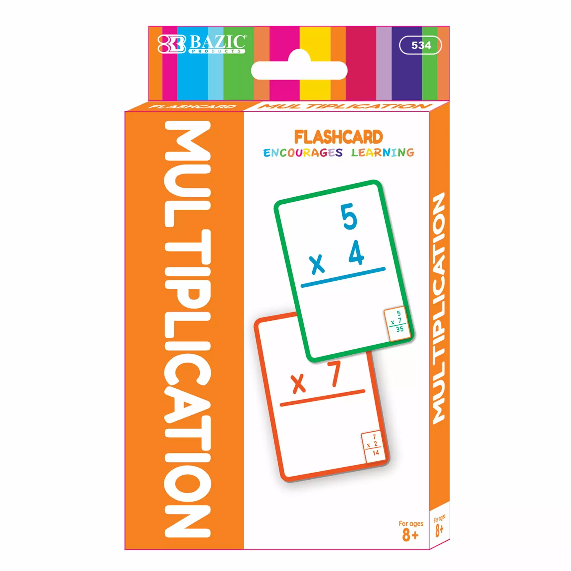 BAZIC Multiplication Flash Cards. Numbers Math Flashcards (36/Pack). 24-Packs