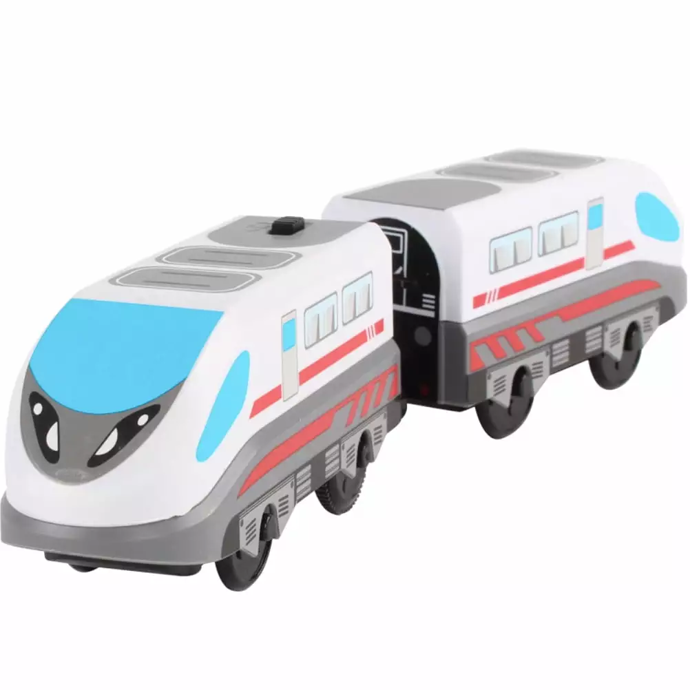 BSMEAN New Electric Train Magnetic Track Hape Steam-Era Freight Train Classic Children's Locomotive Toy For Thomas BRIO Wooden Track