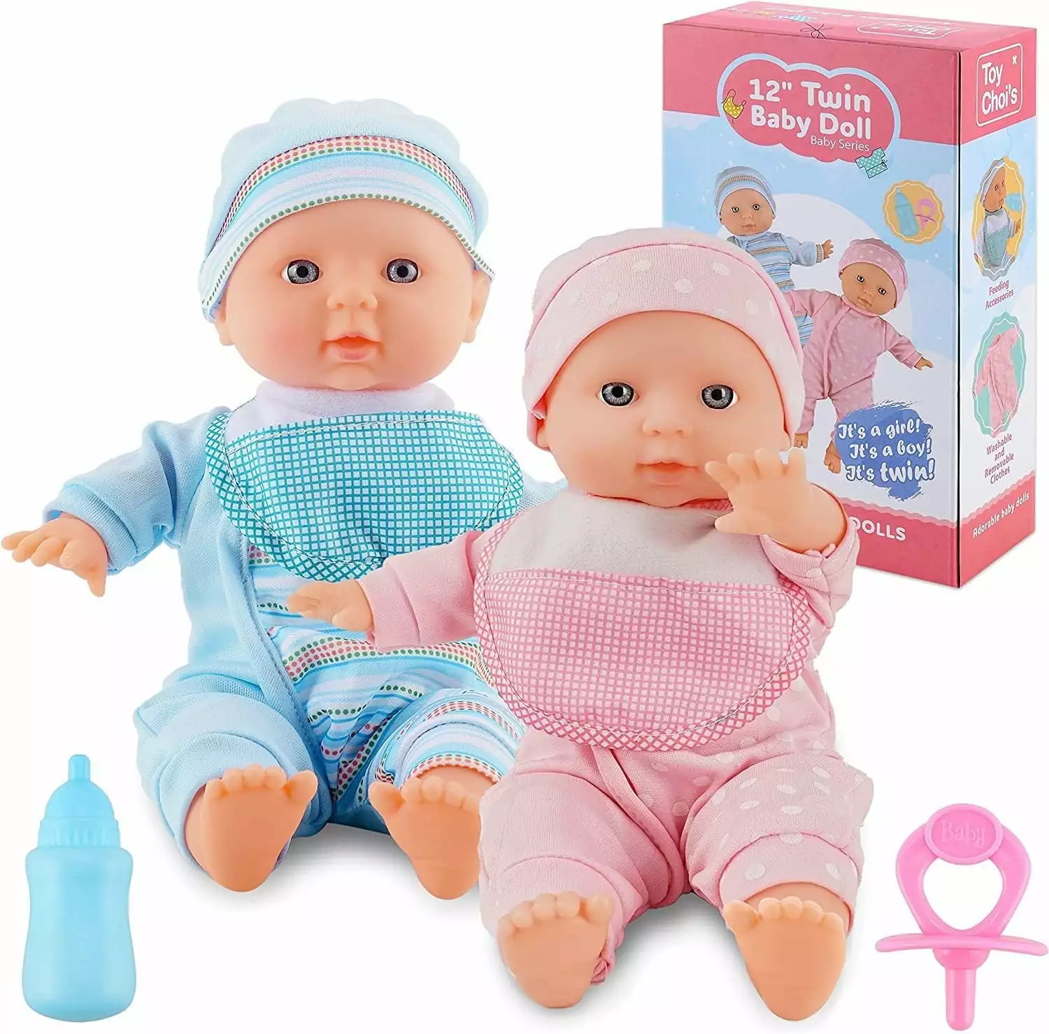 Baby Doll. YCFUN 12 inch Twin Dolls Baby Girl Toys for 2-5 Year Old Toddlers Kids Girls Boys