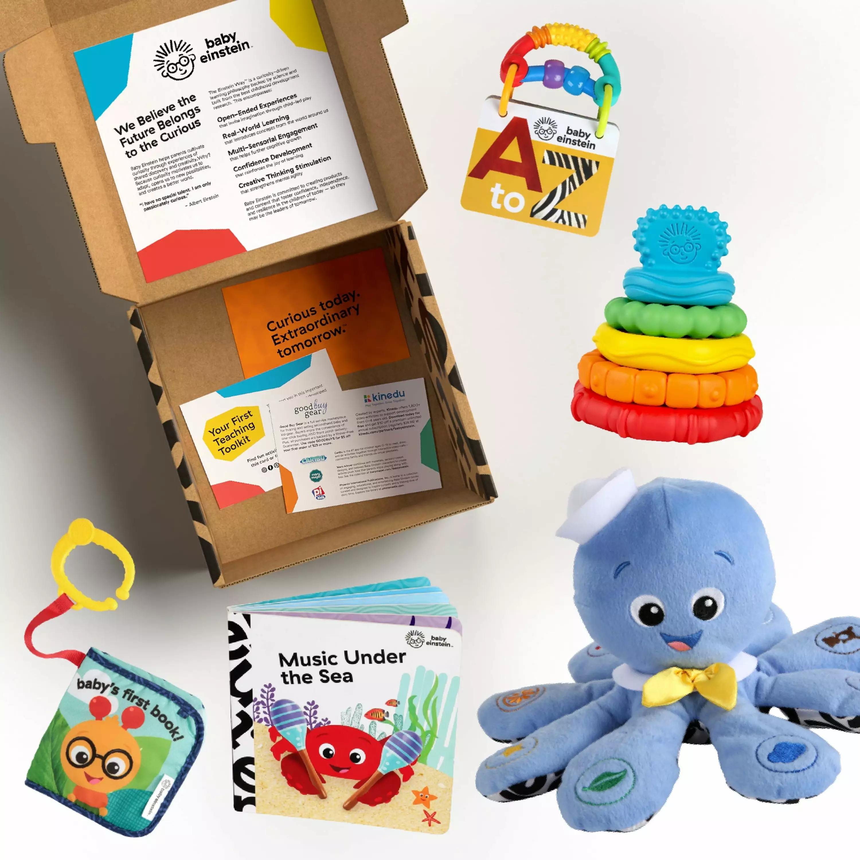 Baby Einstein Baby's First Language Teacher Developmental Gift Set and Toys Kit. Newborn +