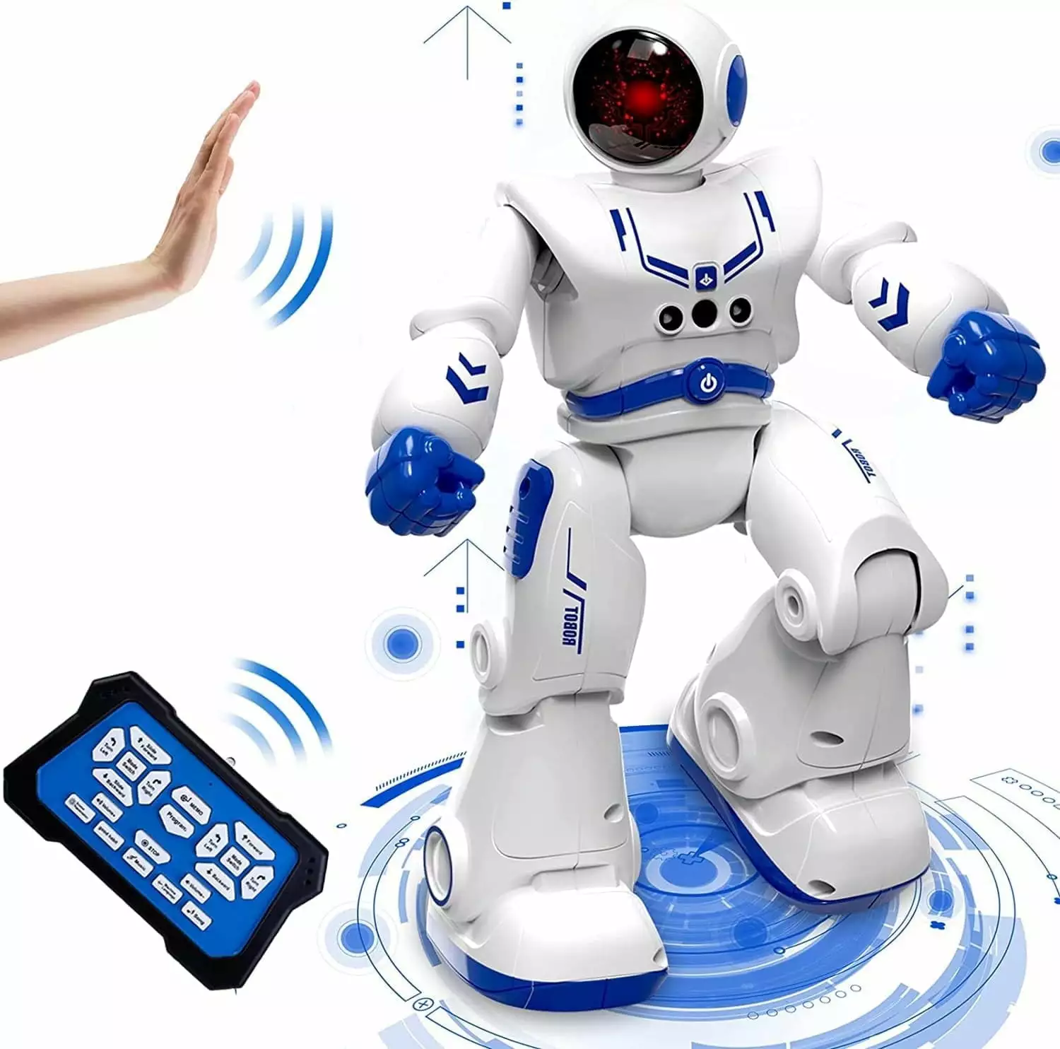 Babyltrl Remote Control Robot Toys for Kid.RC Smart Robot with Walking Singing Dancing.Intelligent Gesture Sensing&Educational Programmable Robot.for Ages 4 and up (Blue)