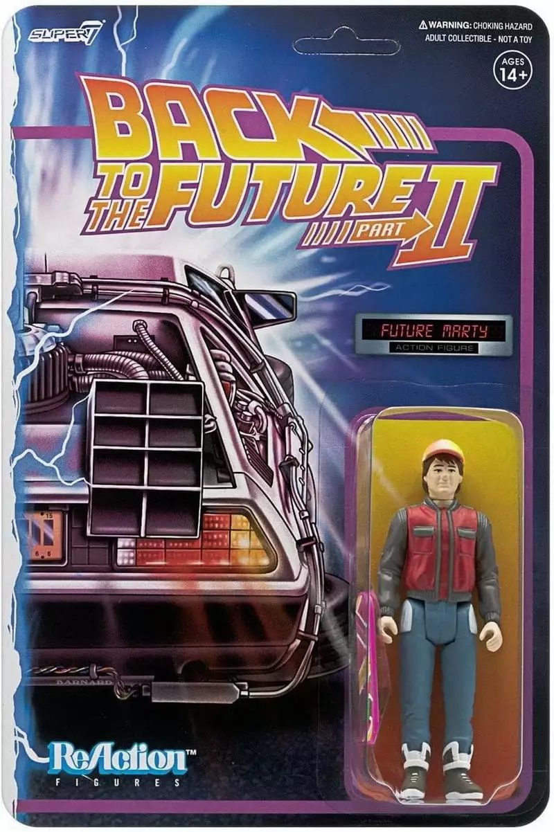 Back to the Future Part II Marty McFly Hoverboard Retro ReAction Figure Articulated Super7