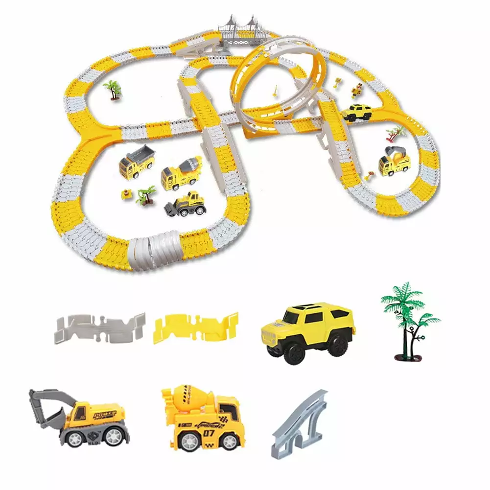 Bafierng DIY Assemble Road Race Flexible Toy Car Track Suit for Children Gift (137pcs)