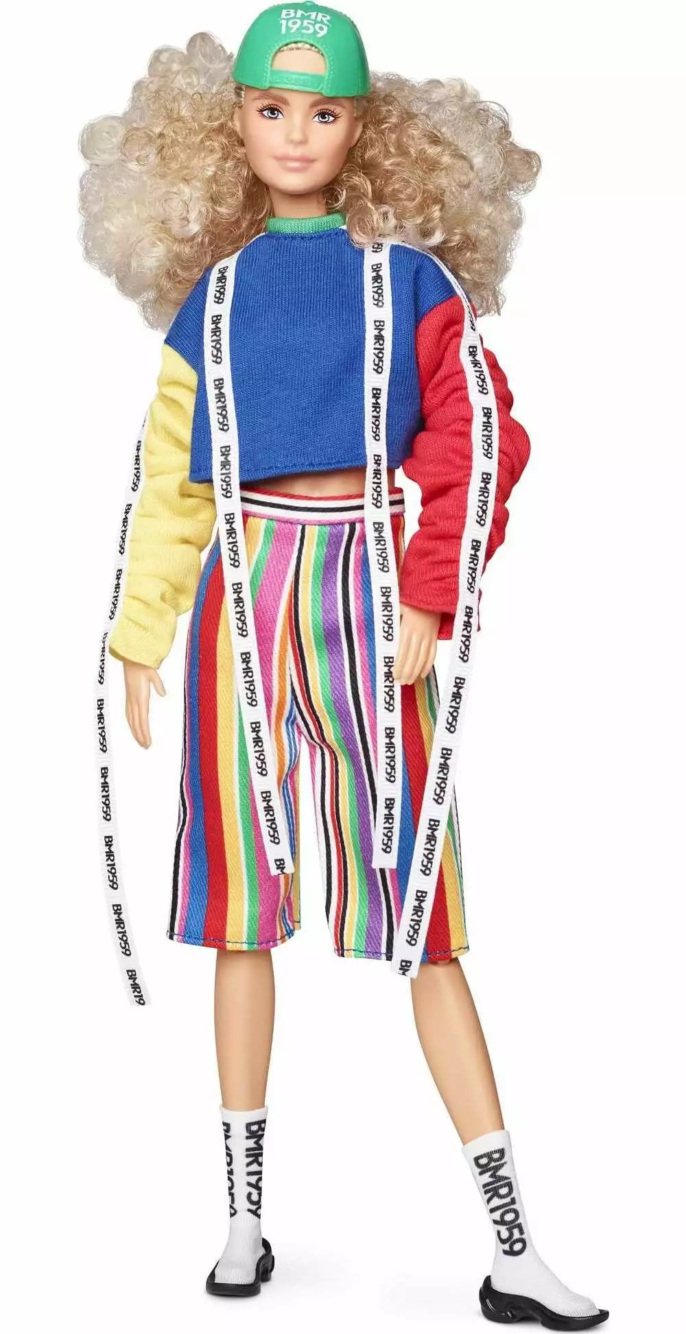 Barbie Bmr1959 - Color Block Sweatshirt with Logo Tape & Striped Shorts